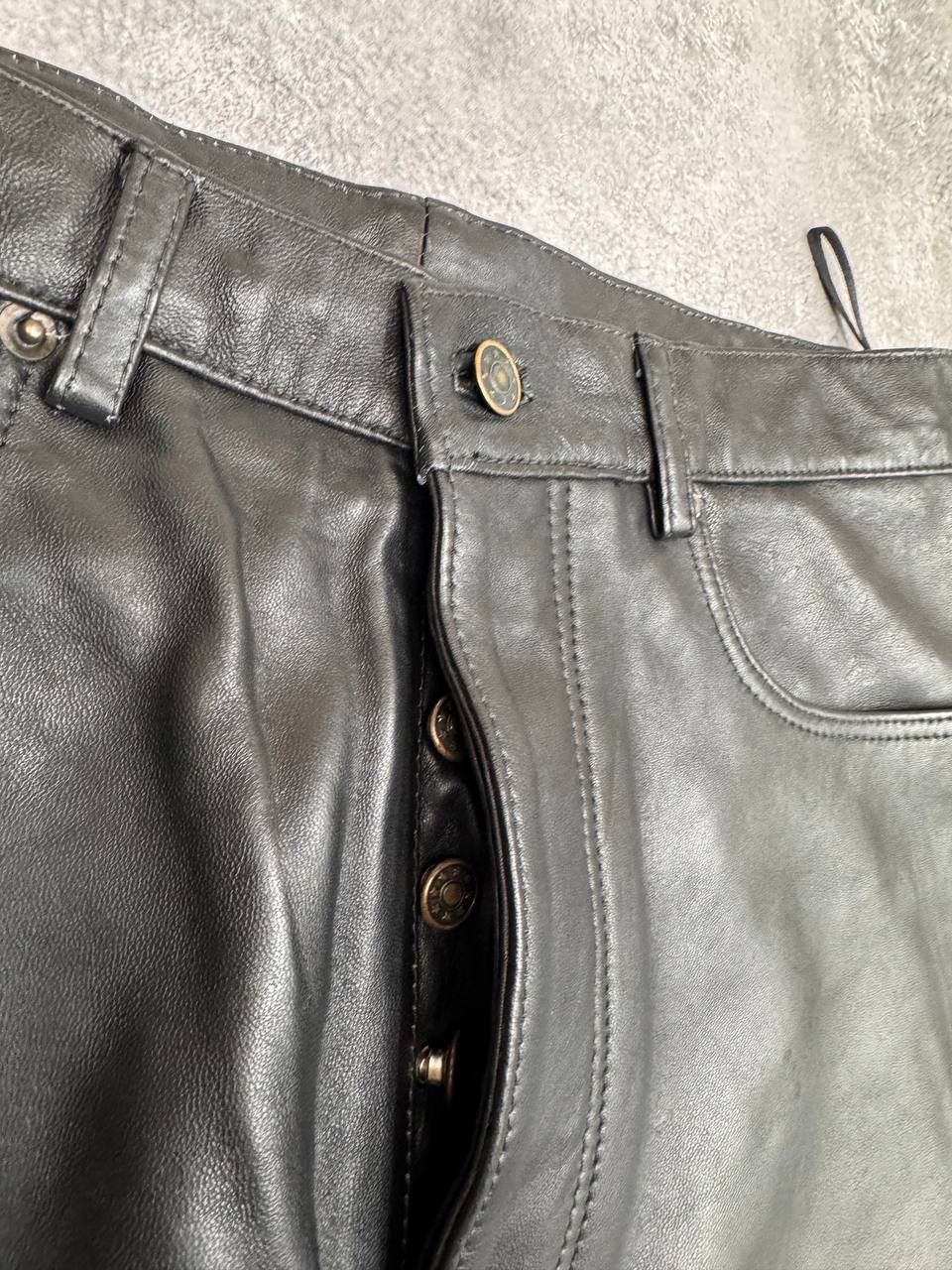 Genuine Leather Men's Black Genuine Leather Trousers Classic Size S Size US 32 / EU 48 - 4 Thumbnail