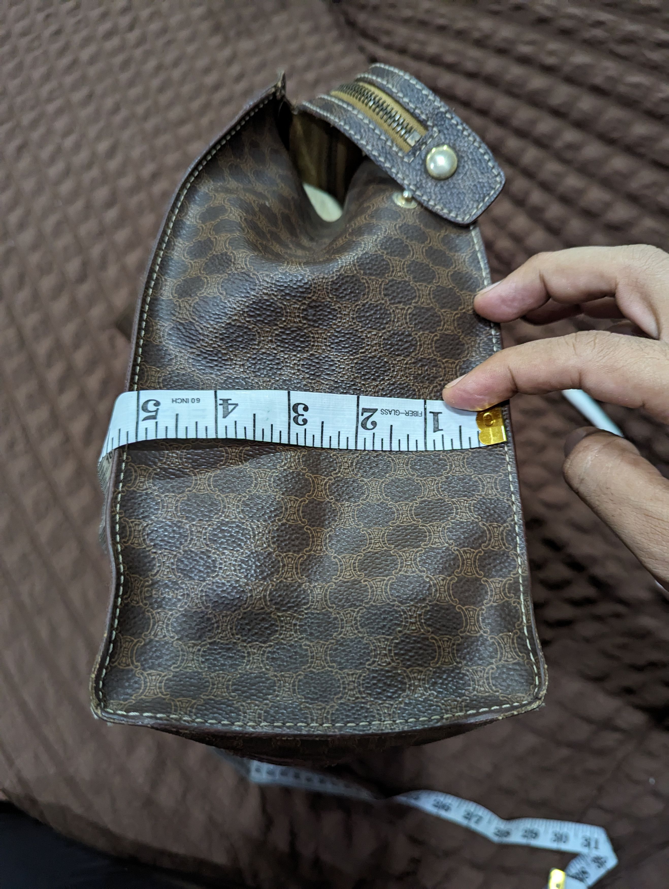 Celine Vintage Celine Macadam Pattern Shoulder/Tote Bag Brown Size ONE SIZE - 23 Thumbnail