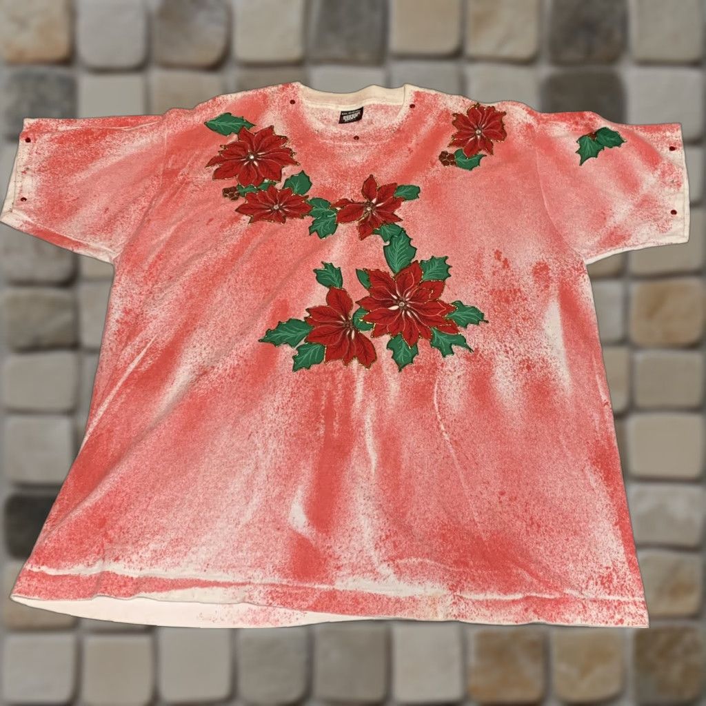 Vintage VINTAGE SCREEN STARS Shirt Christmas Red XXL/XL Men? No gender given. Size XXL / US 16-18 / IT 52-54 - 1 Thumbnail