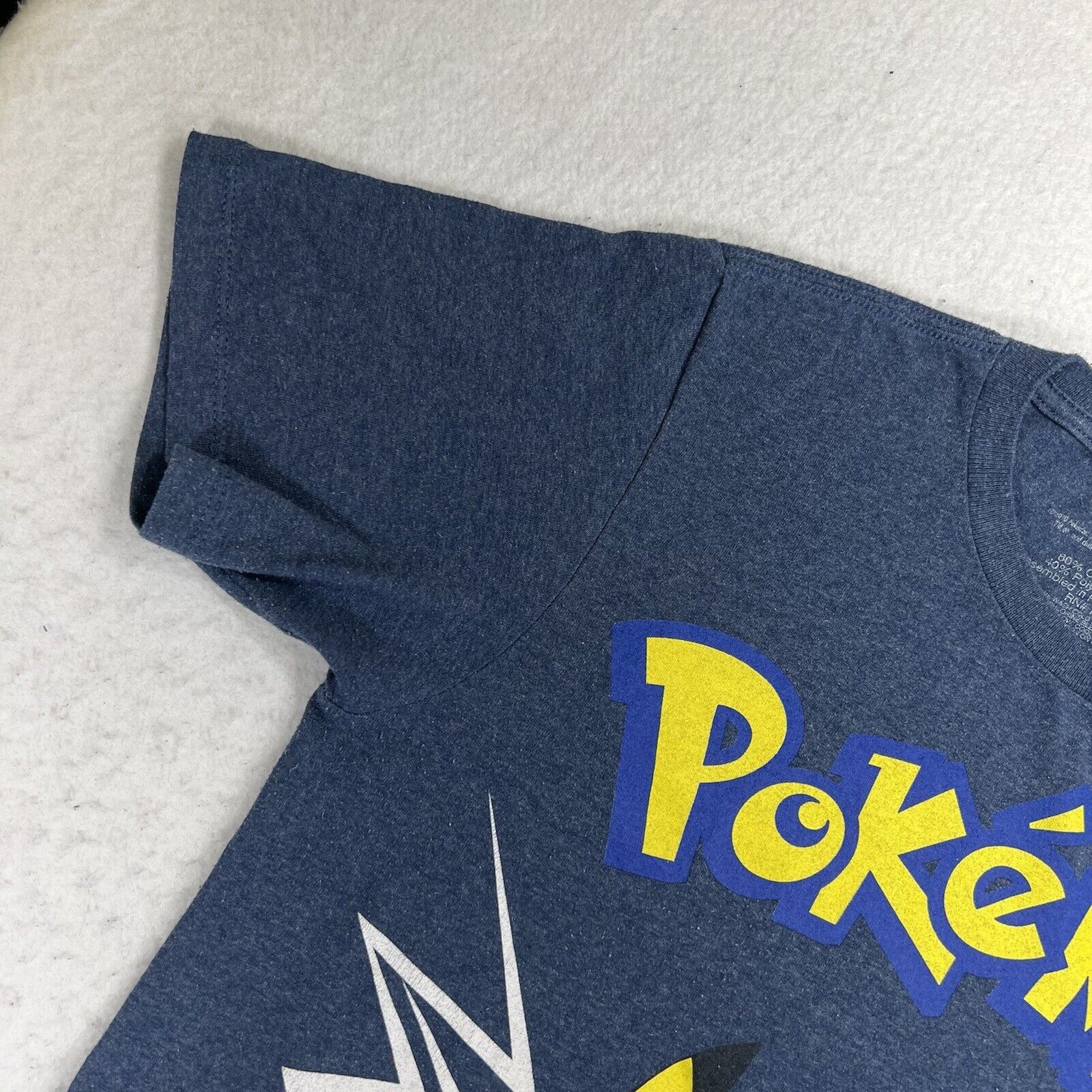 Nintendo Pokemon Small Pikachu Kanto Short Sleeve Blue Graphic TShirt Size US S / EU 44-46 / 1 - 5 Thumbnail