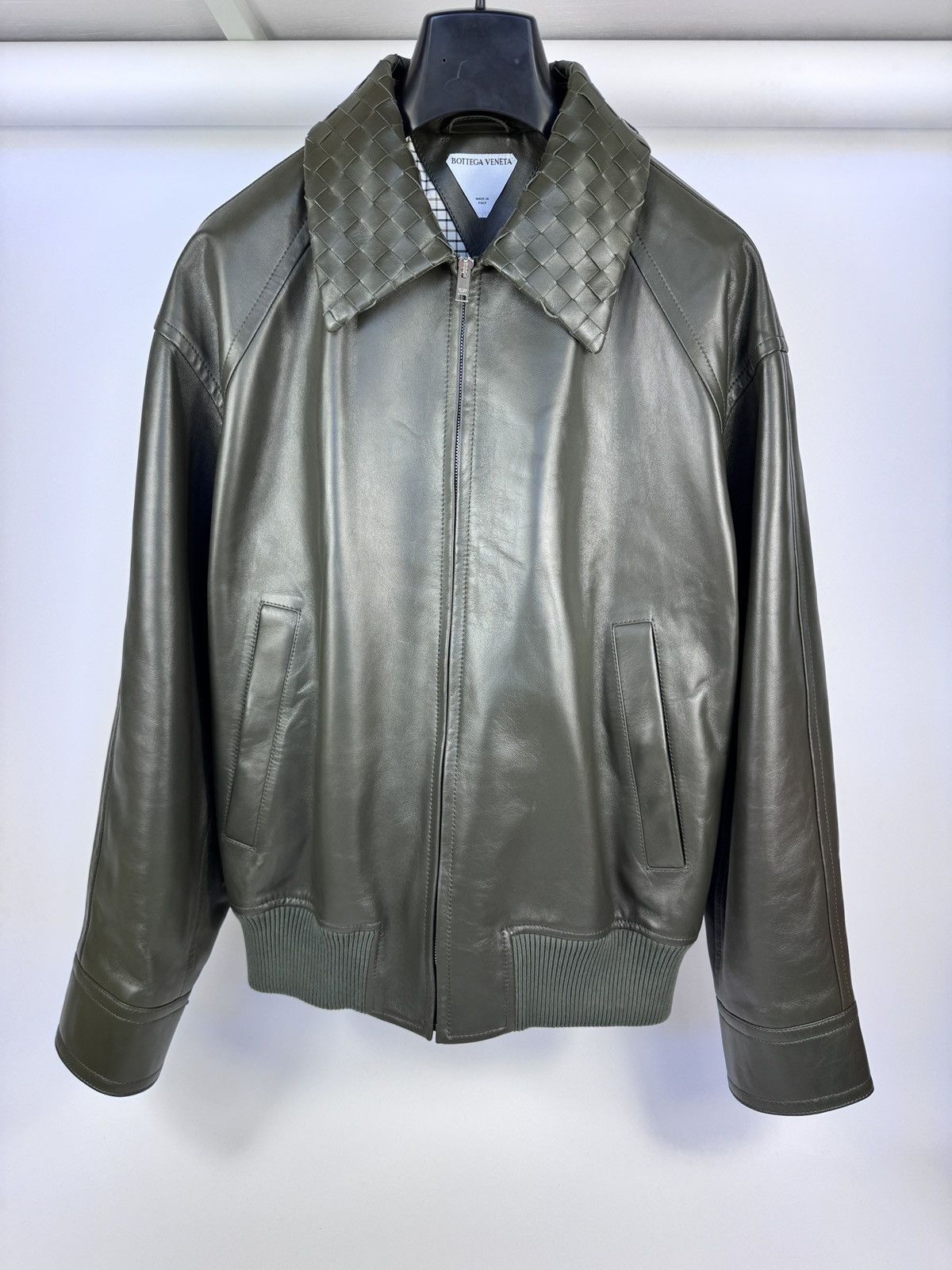 Bottega Veneta Intrecciato Blouson Leather Jacket Size US XXL / EU 58 / 5 - 1 Thumbnail