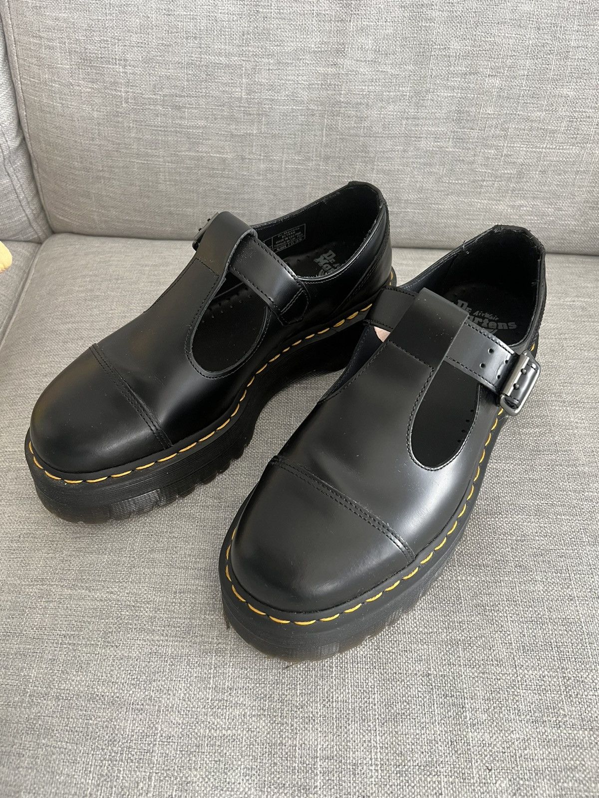 image of Dr Martens New Mens Mary Jane Platforms Shoes in Black (Size 10)