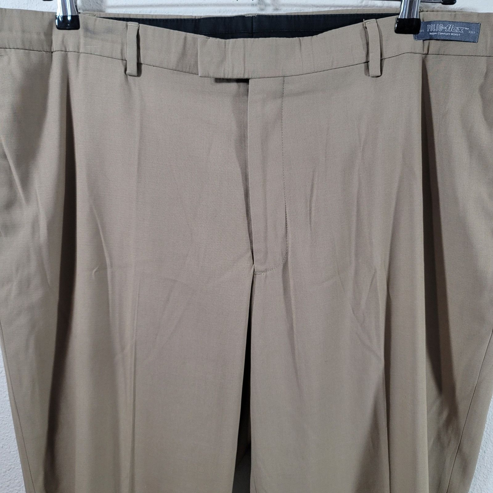Perry Ellis Perry Ellis Portfolio Tan Flat Front Dress Pants Size 42 Size US 42 / EU 58 - 6 Thumbnail