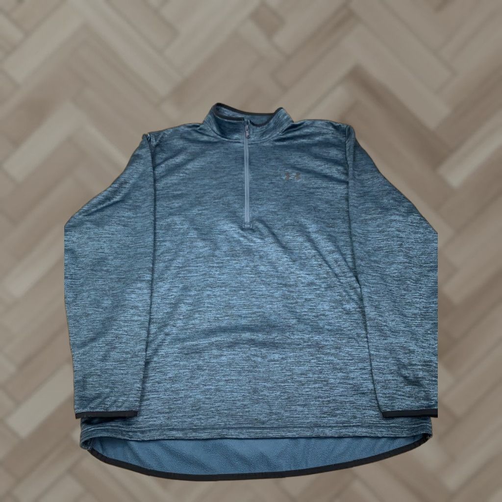 Under Armour Under Armour Sweatshirt Pullover 1/4 Zip Men 2XL Heather Blue High Neck Size US XXL / EU 58 / 5 - 1 Thumbnail