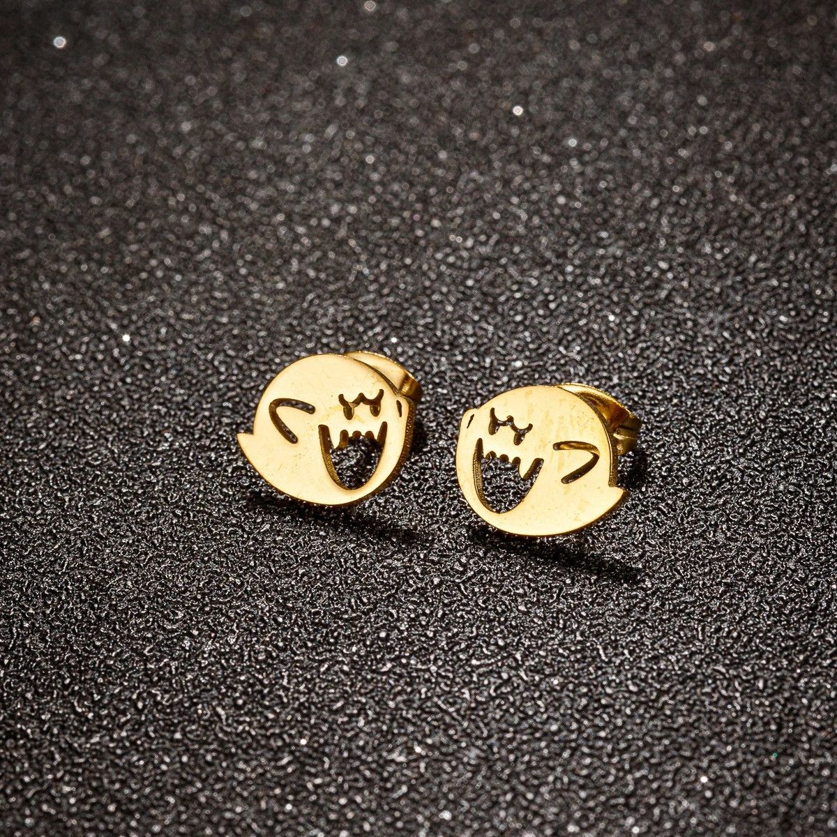 Jewelry Funny Ghost Stud Earrings Charm Stainless Earring Gift Size ONE SIZE - 1 Preview
