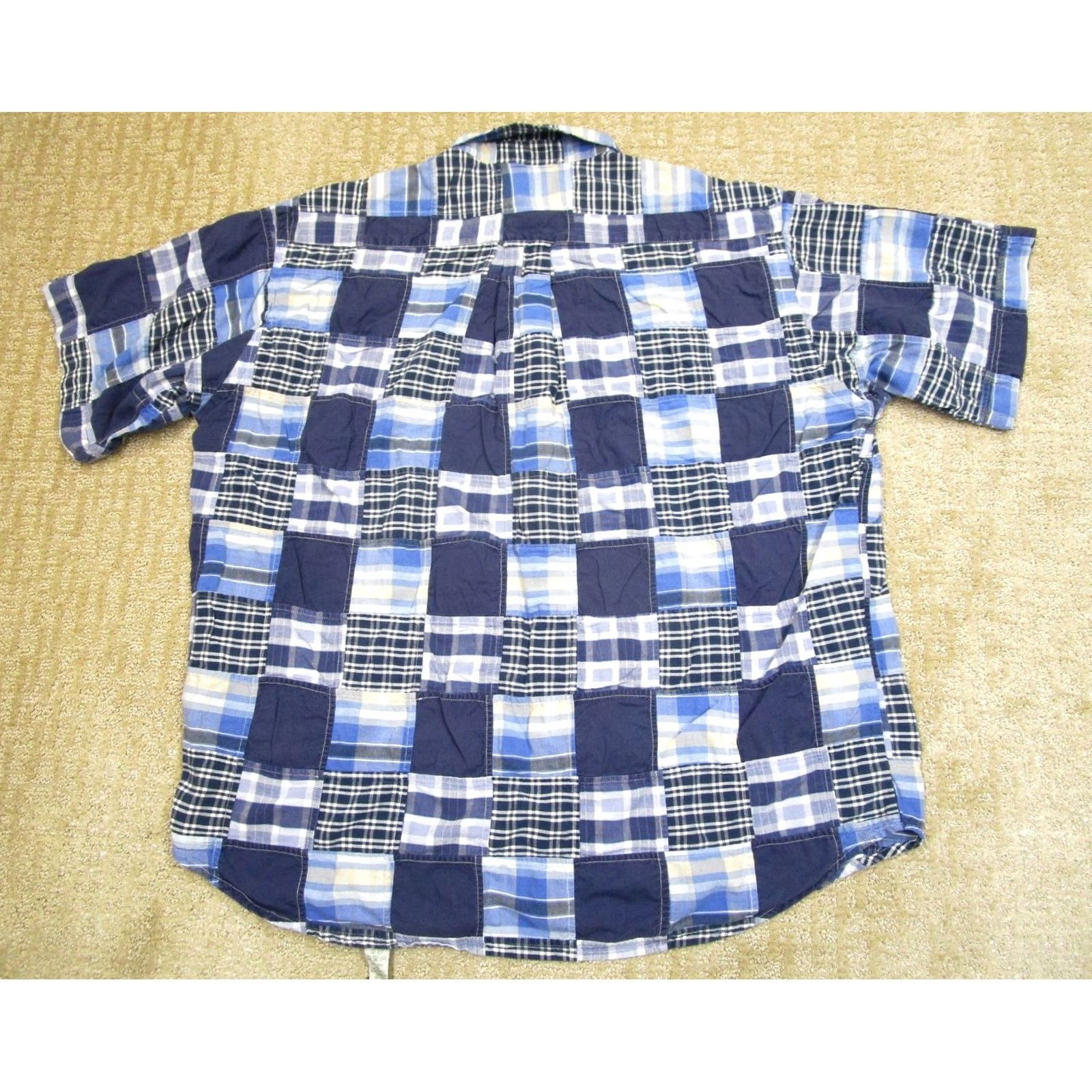 Orvis Orvis Shirt Men XL Blue Patchwork Madras Short Sleeve Button Cotton Size US XL / EU 56 / 4 - 3 Thumbnail