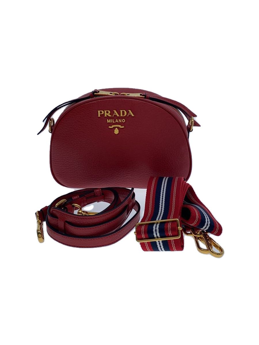 image of Prada Shoulder Bag Replacement Strap Available Leather Red, Women's
