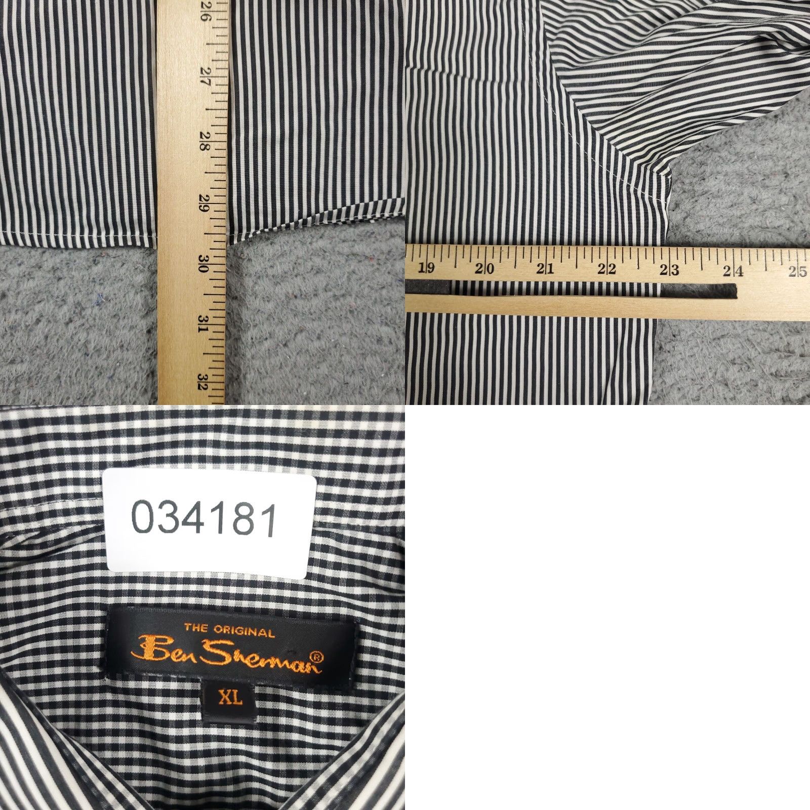Ben Sherman Ben Sherman Shirt Mens XL Gray Black Check Long Sleeve Casual Button-Up Size US XL / EU 56 / 4 - 8 Thumbnail
