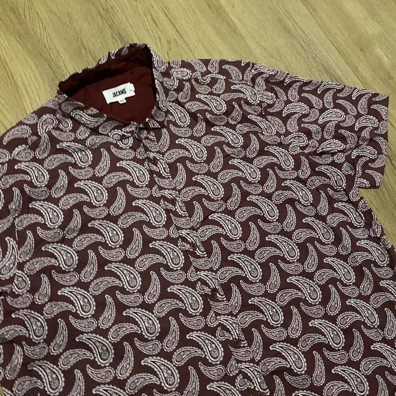 Jackman Burgundy and white paisley pattern short sleeve Size US S / EU 44-46 / 1 - 2 Thumbnail