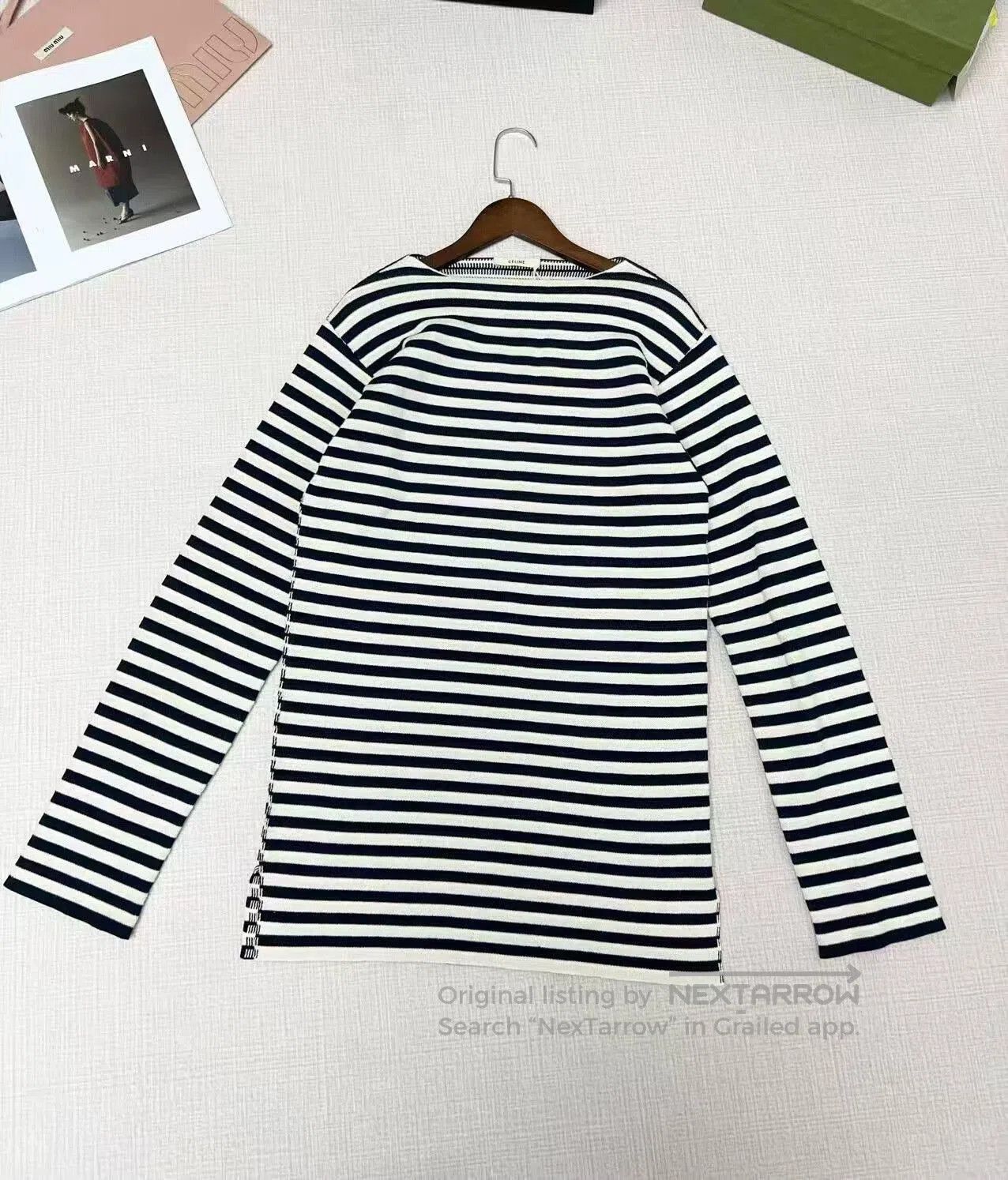 Celine Celine Striped Long Sleeve Knit Top. Size XS / US 0-2 / IT 36-38 - 1 Thumbnail