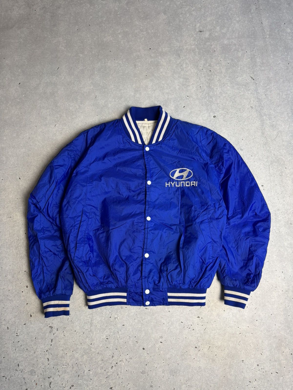 Vintage Vintage Hyundai Spell Out Varsity Jacket Y2K Racing Size US L / EU 52-54 / 3 - 1 Thumbnail