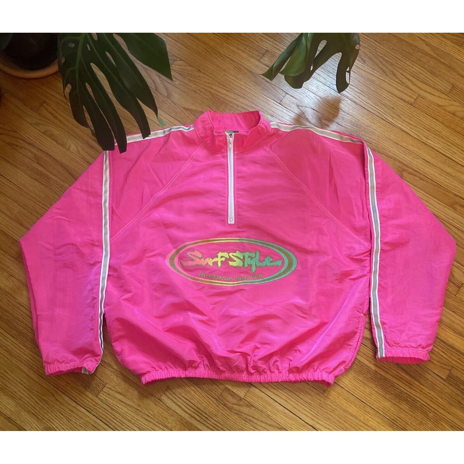 Other Vintage 90s XL Surf Style Unisex Neon Pink Pullover Windbrea Size US XL / EU 56 / 4 - 1 Thumbnail