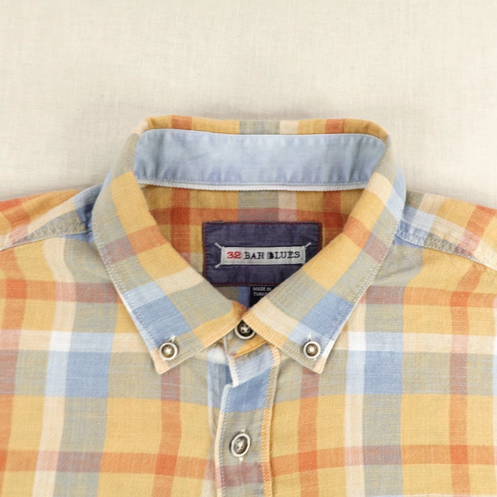 Vintage 32 Bar Blues Plaid Button-Up Shirt Men Large Orange Long Sleeve Casual Outdoor Size US L / EU 52-54 / 3 - 2 Thumbnail