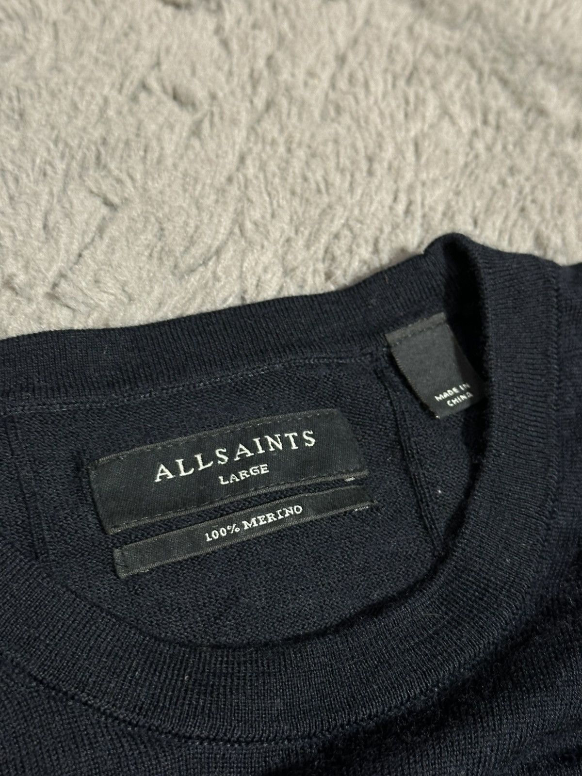 Allsaints AllSaints "Mode" Merino Wool Crew Jumper Size US L / EU 52-54 / 3 - 4 Thumbnail
