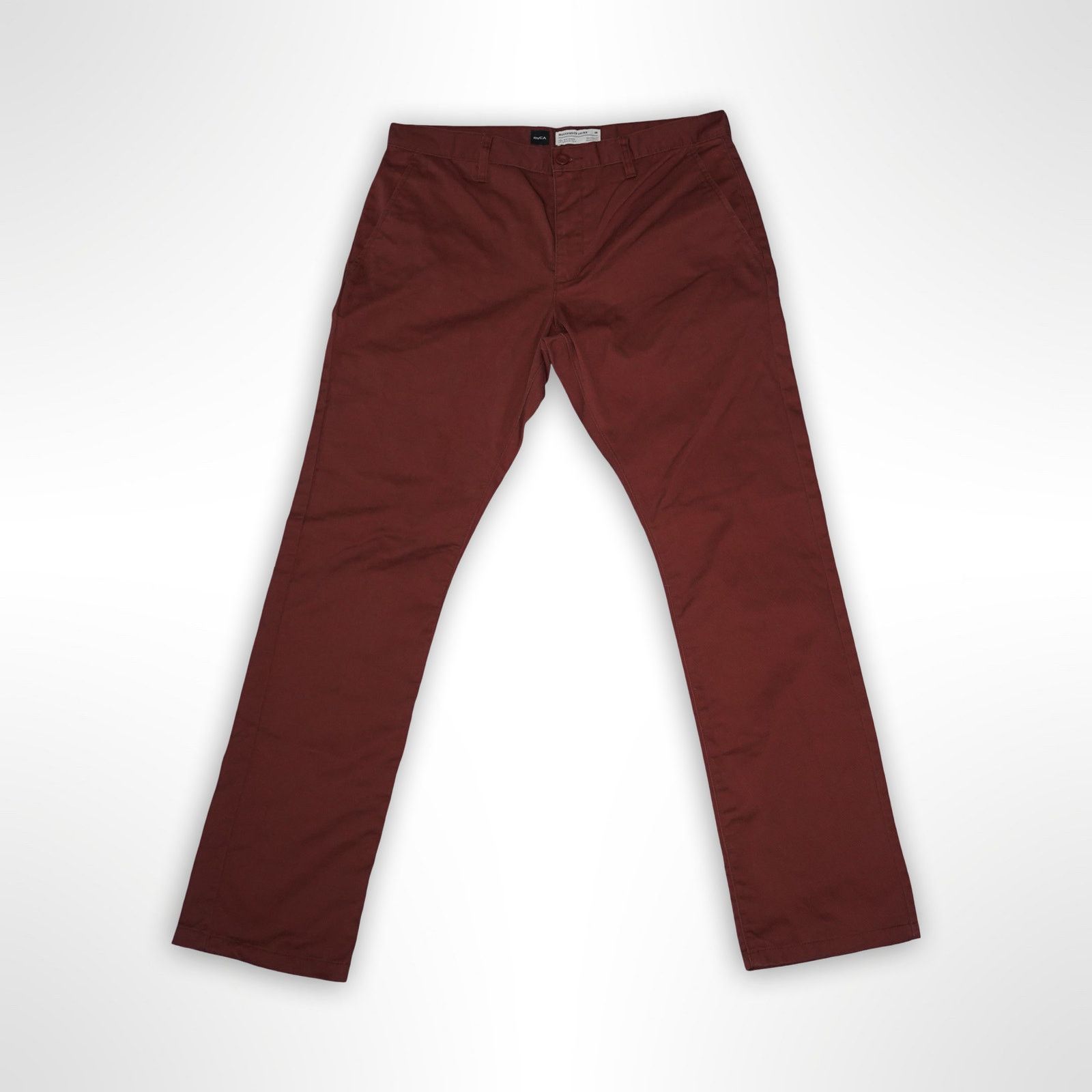 RVCA RVCA Men's Chino Pants Burgundy Maroon 38x32 Slim Fit Size US 38 / EU 54 - 1 Thumbnail