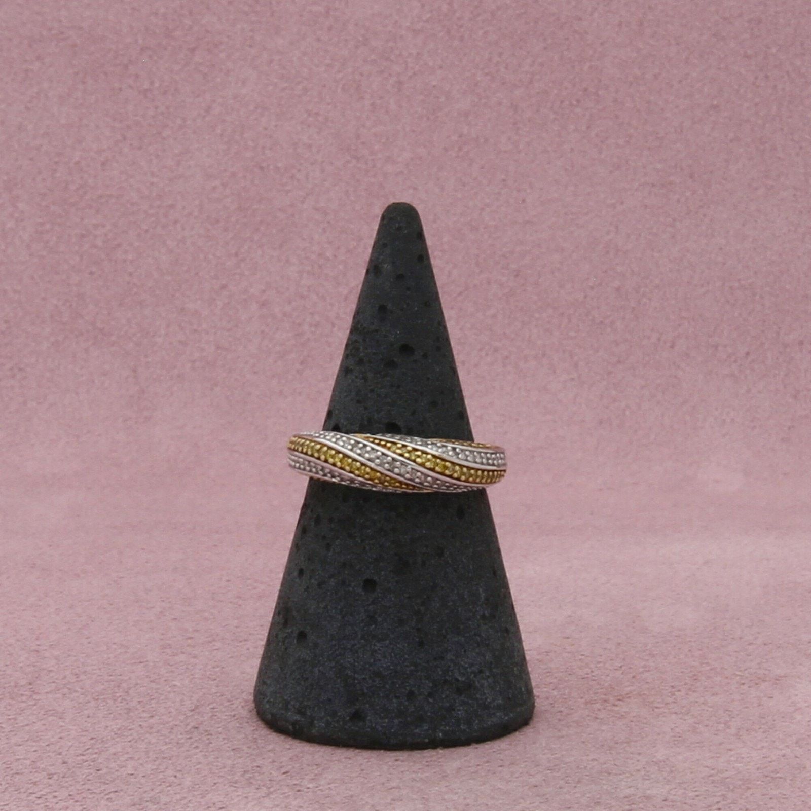 Sterling Silver affinity sterling silver yellow diamond band ring size 5.75 Size ONE SIZE - 3 Thumbnail