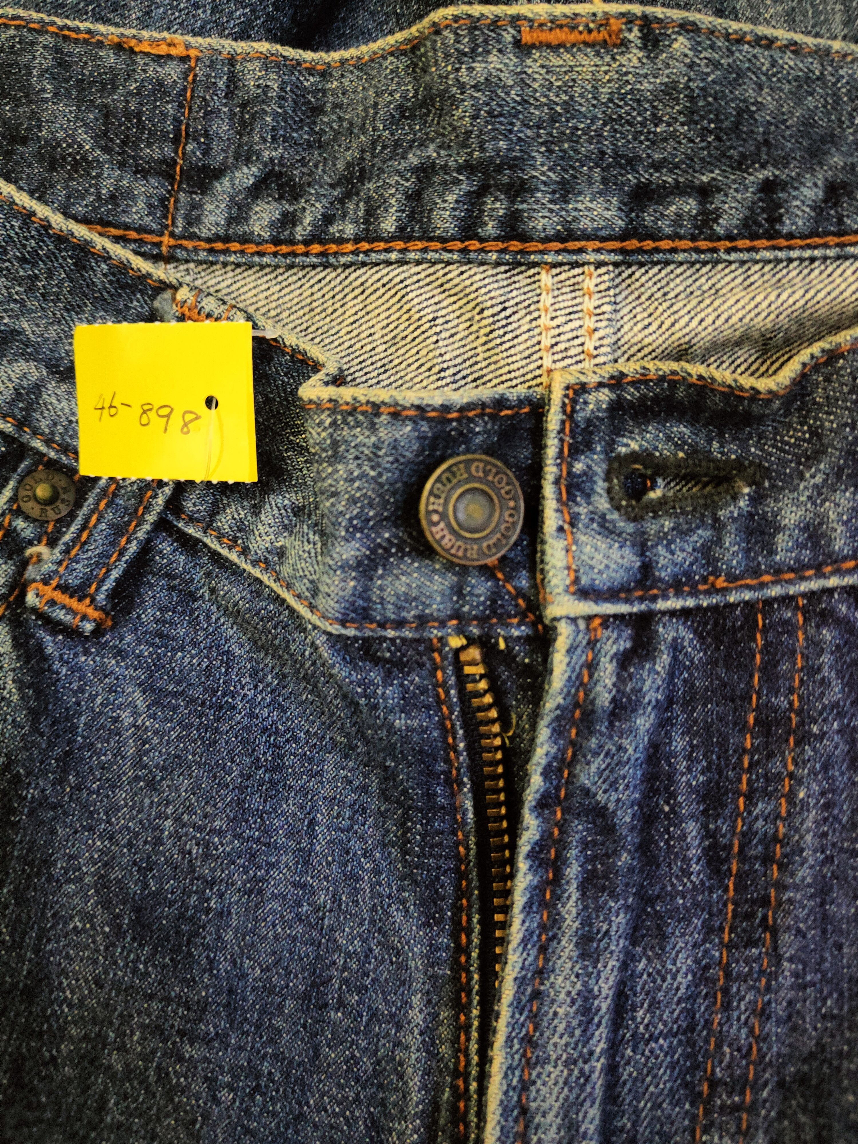 Japanese Brand DL Gold Rush Dark Blue Distressed Ripped Jeans #46-898 Size US 30 / EU 46 - 17 Thumbnail