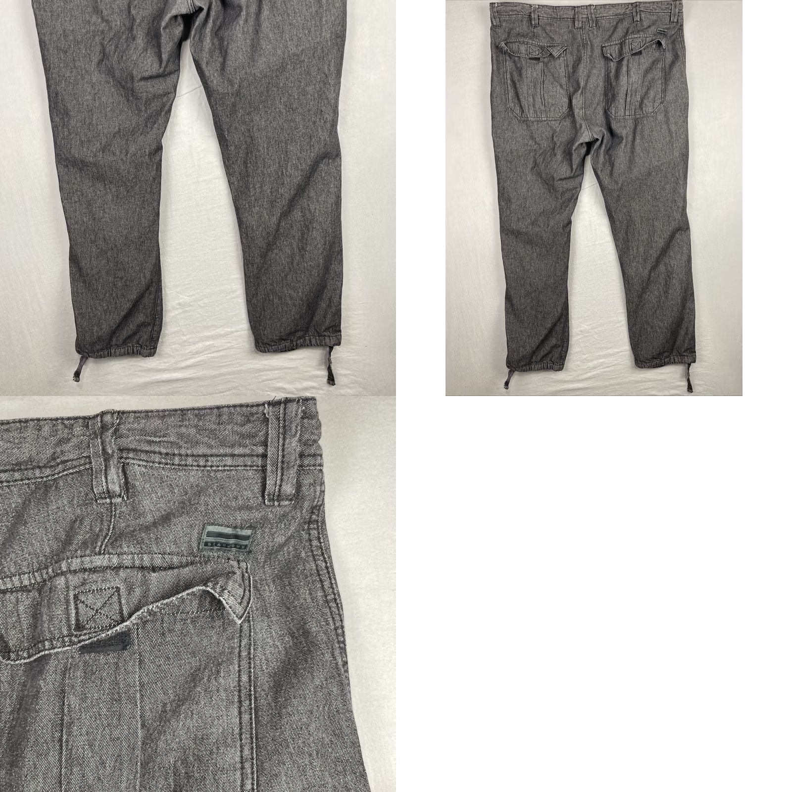 Sean John Sean John Cargo Pants Mens 40x33 Black Chambray Paratrooper Combat Drawcord Y2K Size US 40 / EU 56 - 9 Thumbnail