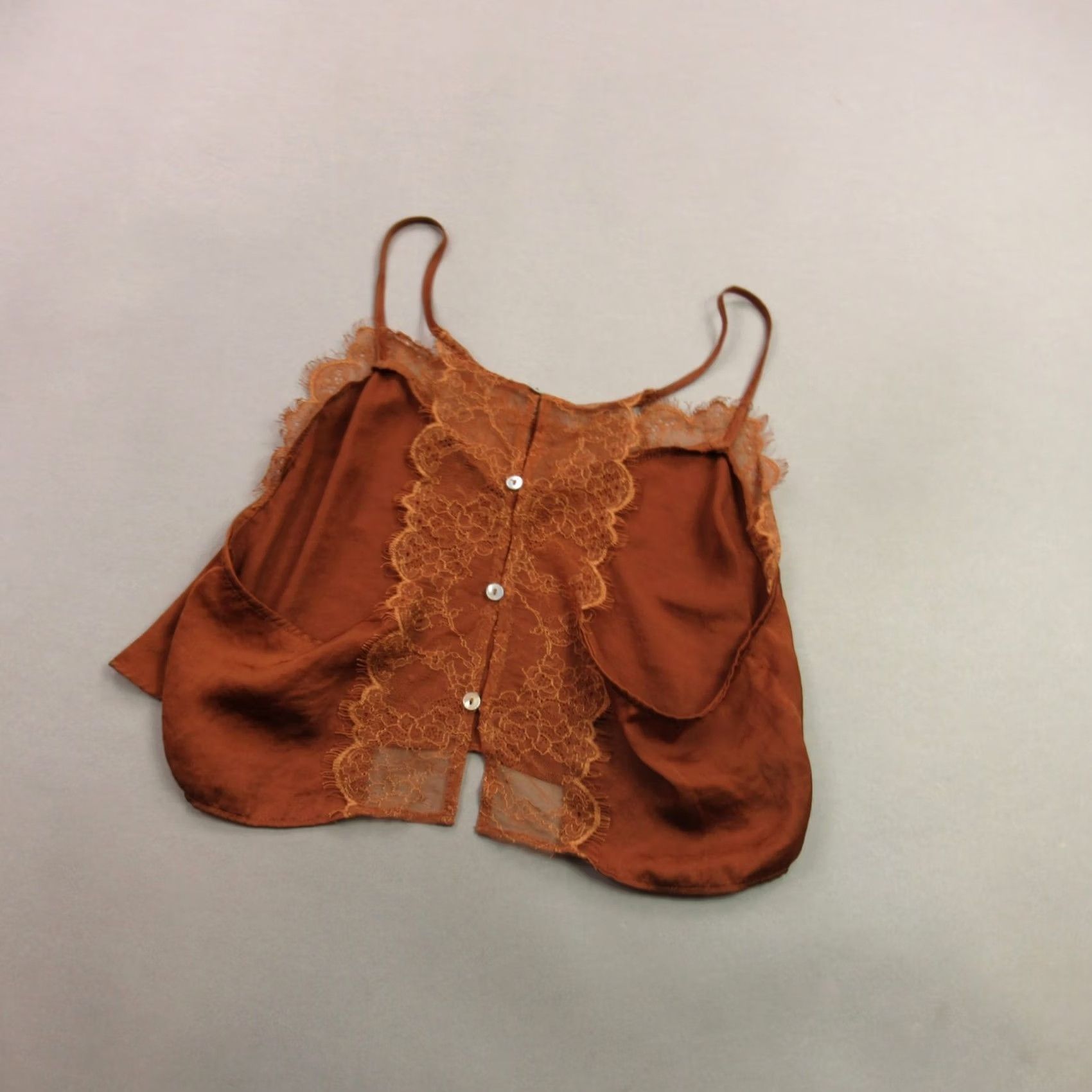 Free People Free People Shirt S Brown Sleeveless V Neck Casual Lightweight Womens Size S / US 4 / IT 40 - 6 Thumbnail