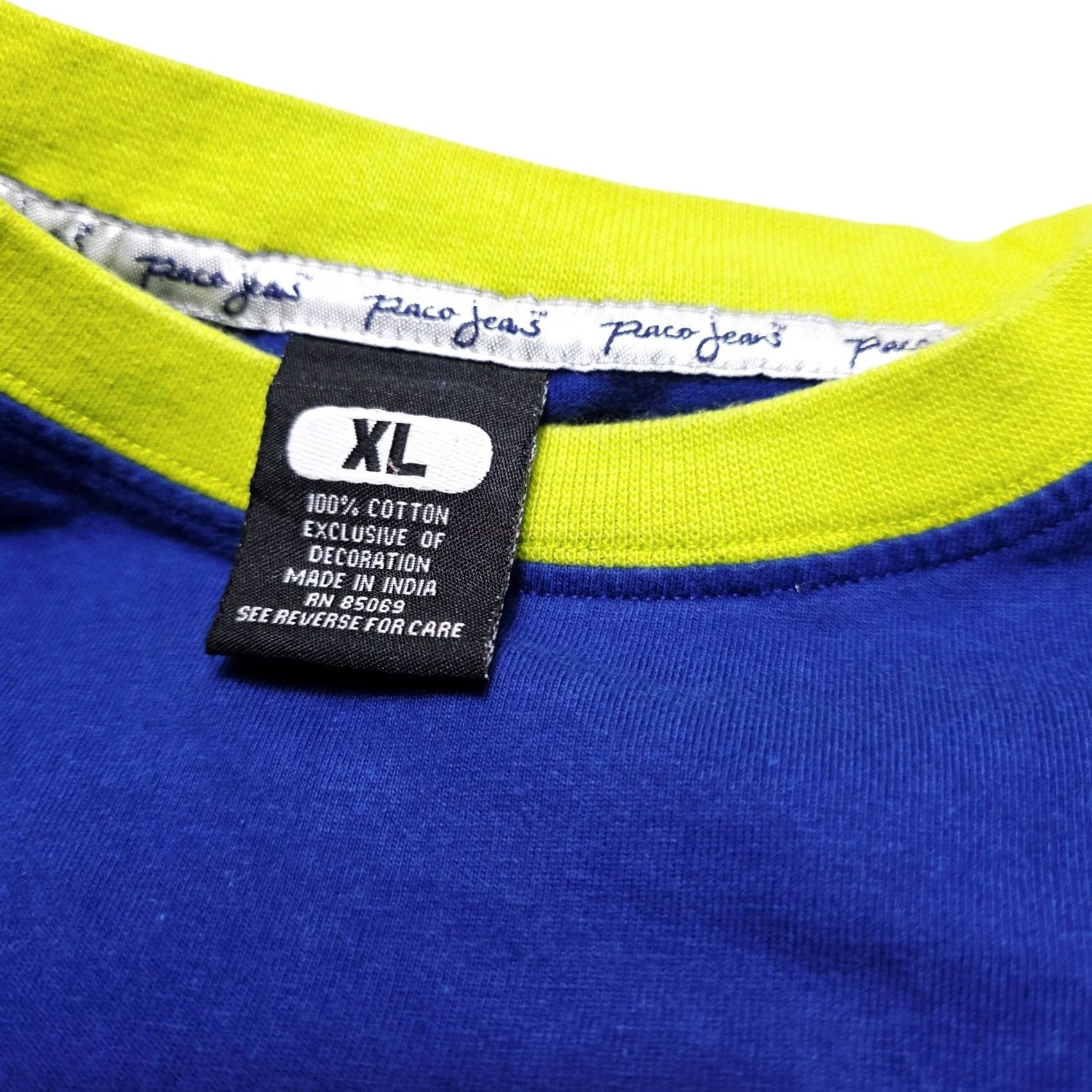 Vintage VINTAGE Paco Jeans New York T-Shirt Mens 90s Spellout Size XL Blue Green Size US XL / EU 56 / 4 - 5 Thumbnail