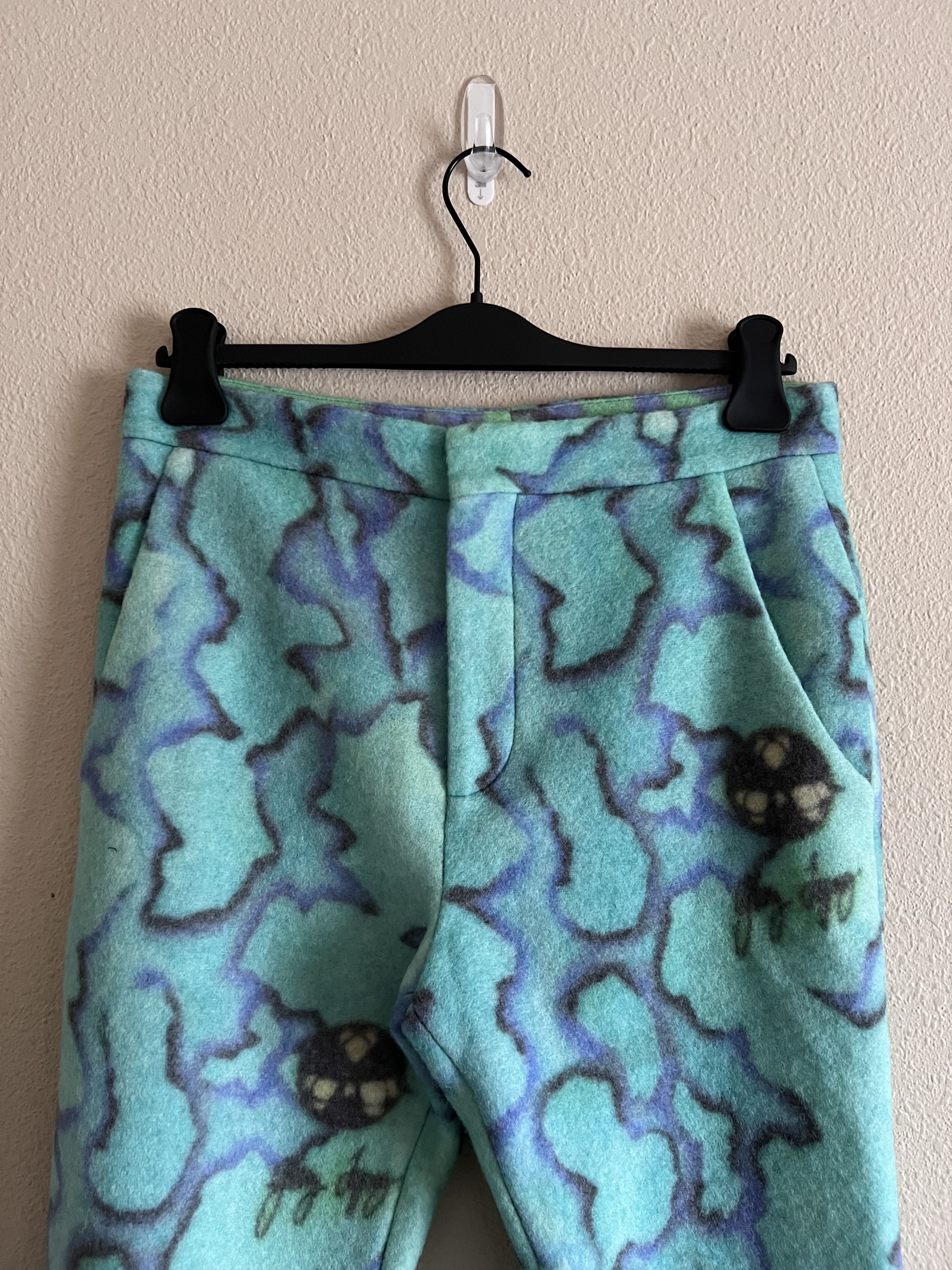 ERL ERL Back Vent Straight Leg Woven Pants in Blue Green (Rare) Size US 32 / EU 48 - 2 Thumbnail