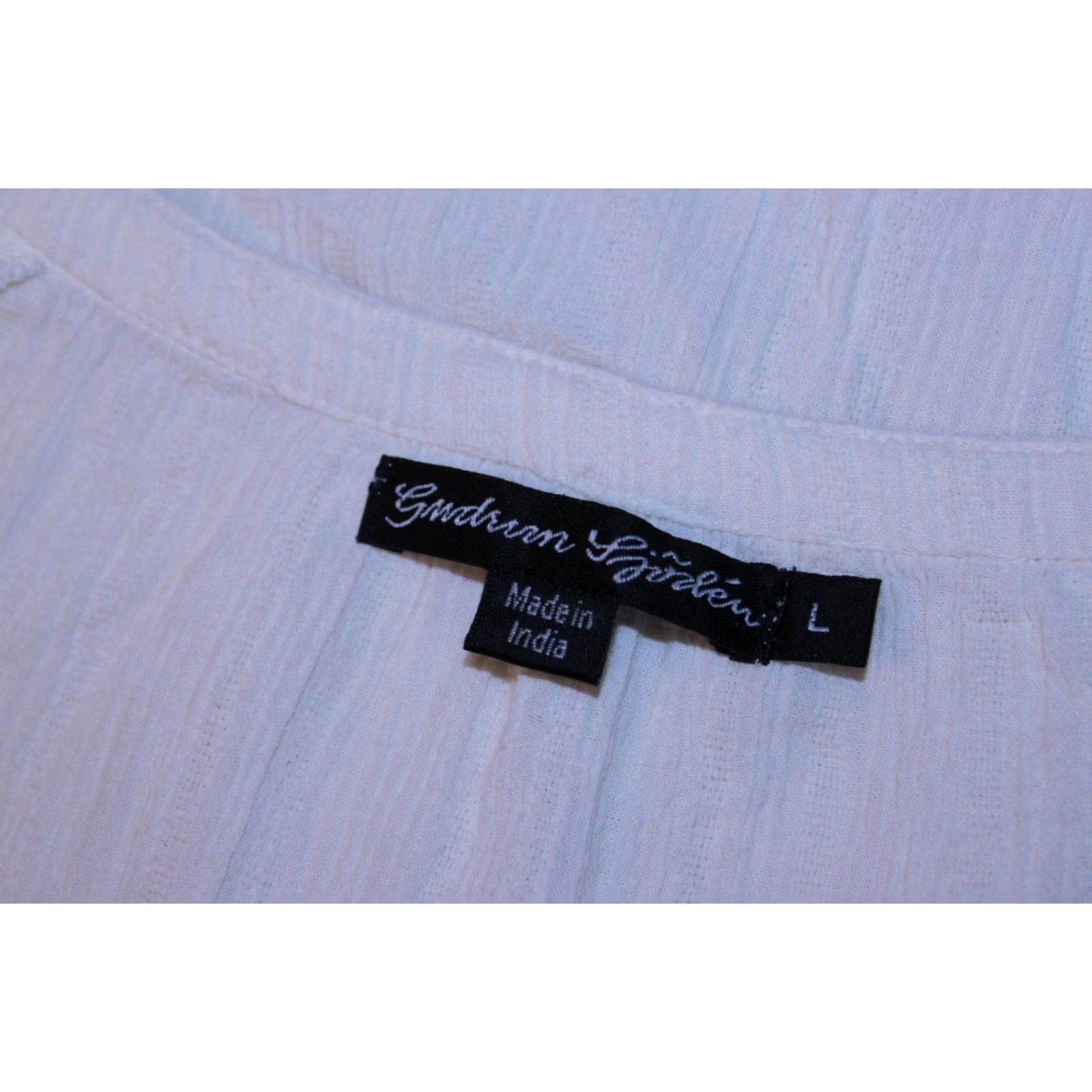 Vintage Gudrun Sjoden Womens White Cotton Midi A-Line Dress L Size L / US 10 / IT 46 - 7 Thumbnail