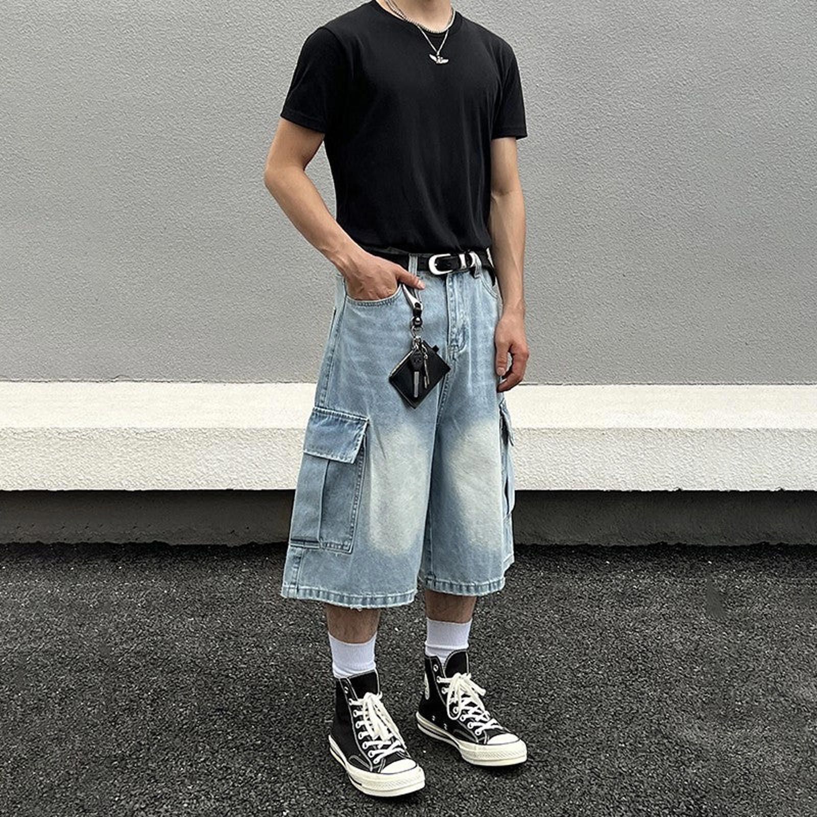 Jean Light Blue Cargo Denim Shorts / Jorts Size US 30 / EU 46 - 1 Thumbnail