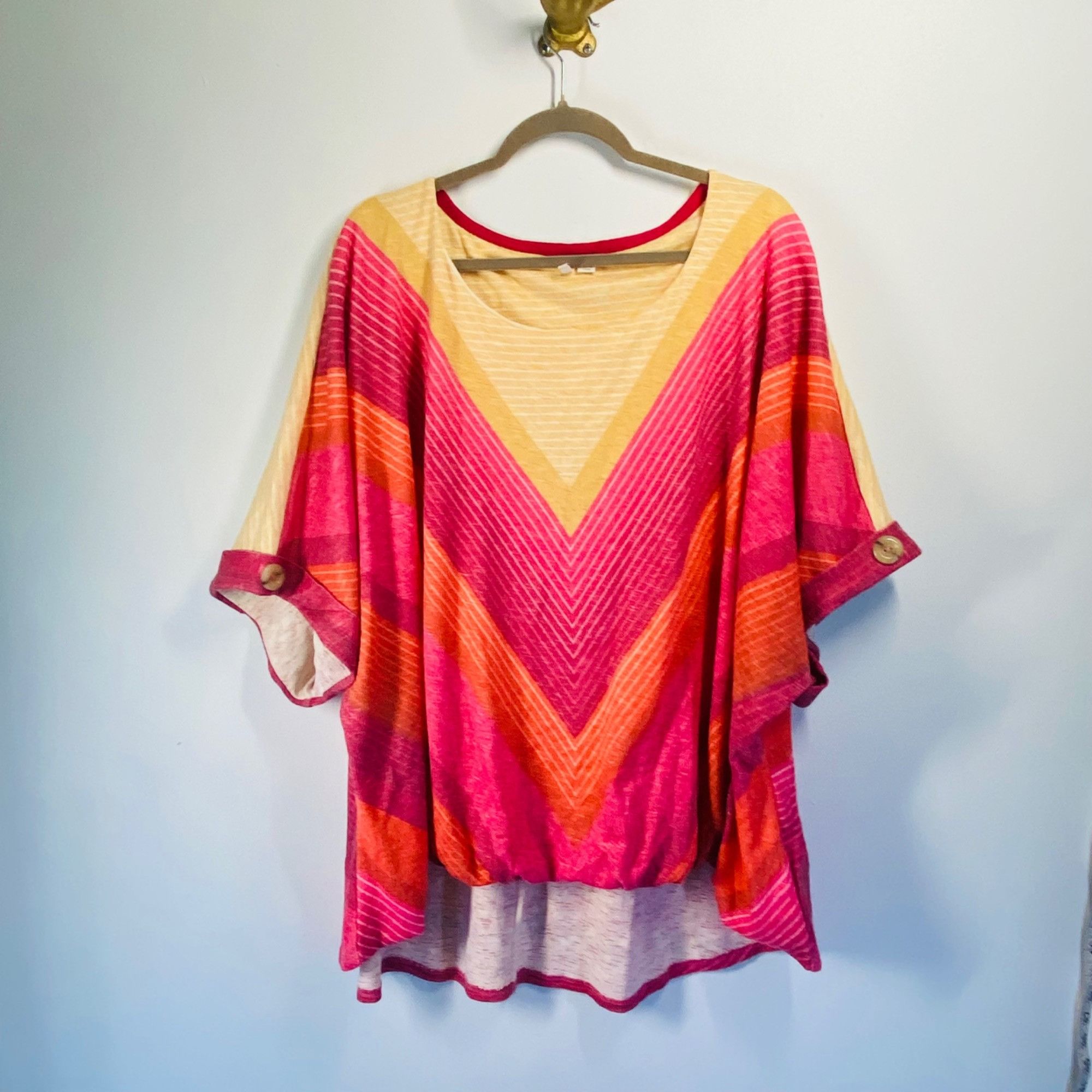 Other Chevron Print Plus Size Poncho Top 26/28 Size 4XL / US 24-26 - 1 Thumbnail