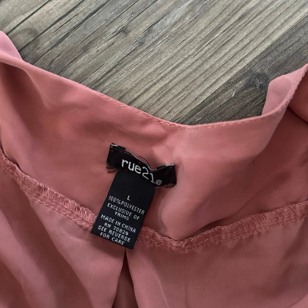 rue21 rue 21 zip up pink long sleeve dress Size L / US 10 / IT 46 - 3 Thumbnail
