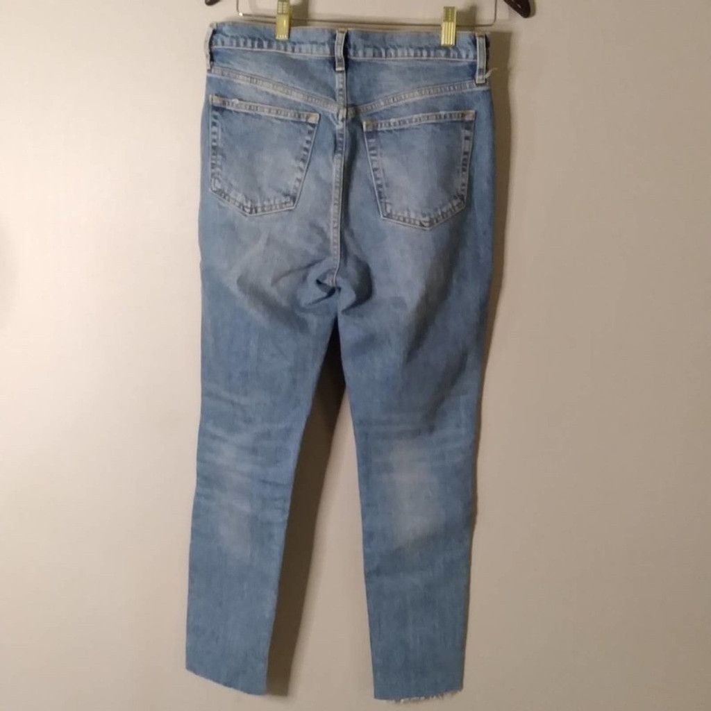 Free People We The Free Denim Jeans Raw Frayed Hem Distressed Size 29 Size 29" - 8 Thumbnail