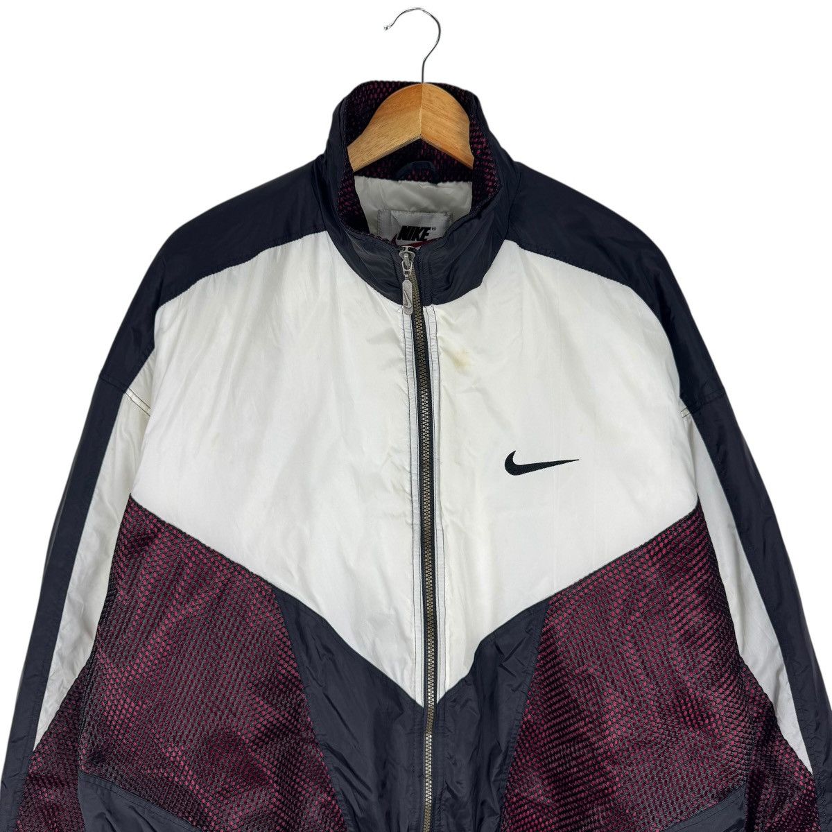 Nike 🌟VINTAGE 90s NIKE SWOOSH WINDBREAKER JACKET Size US L / EU 52-54 / 3 - 3 Thumbnail
