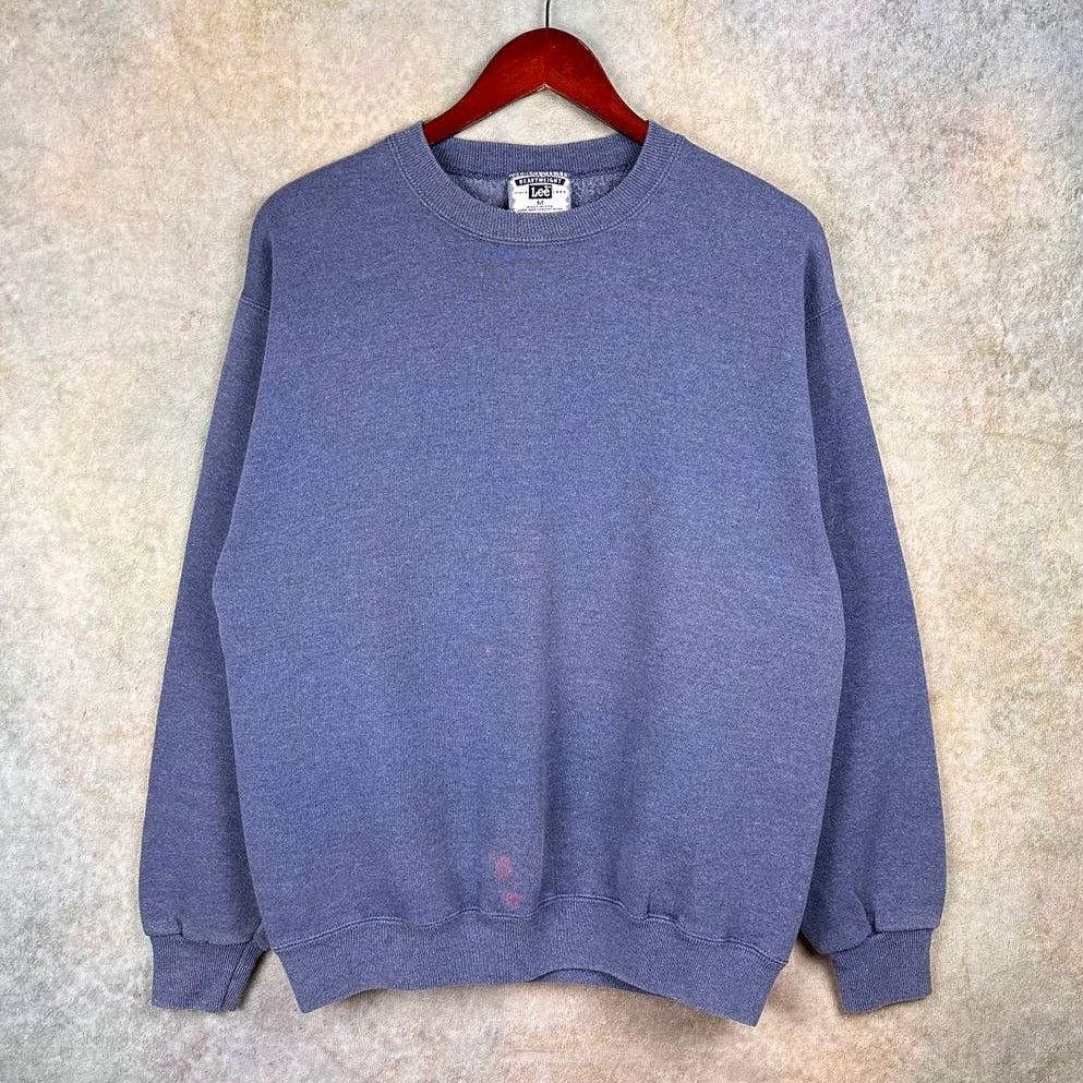 Lee × Vintage Vintage 90s Lee Heavyweight Sweatshirt Sz M Crewneck Blue Size US M / EU 48-50 / 2 - 1 Thumbnail