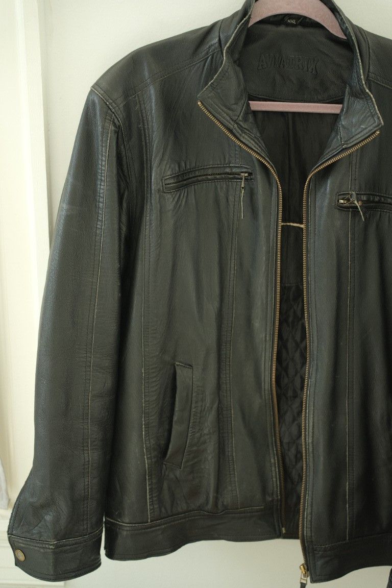 Vintage Vintage Leather Jacket Size US XXL / EU 58 / 5 - 1 Thumbnail