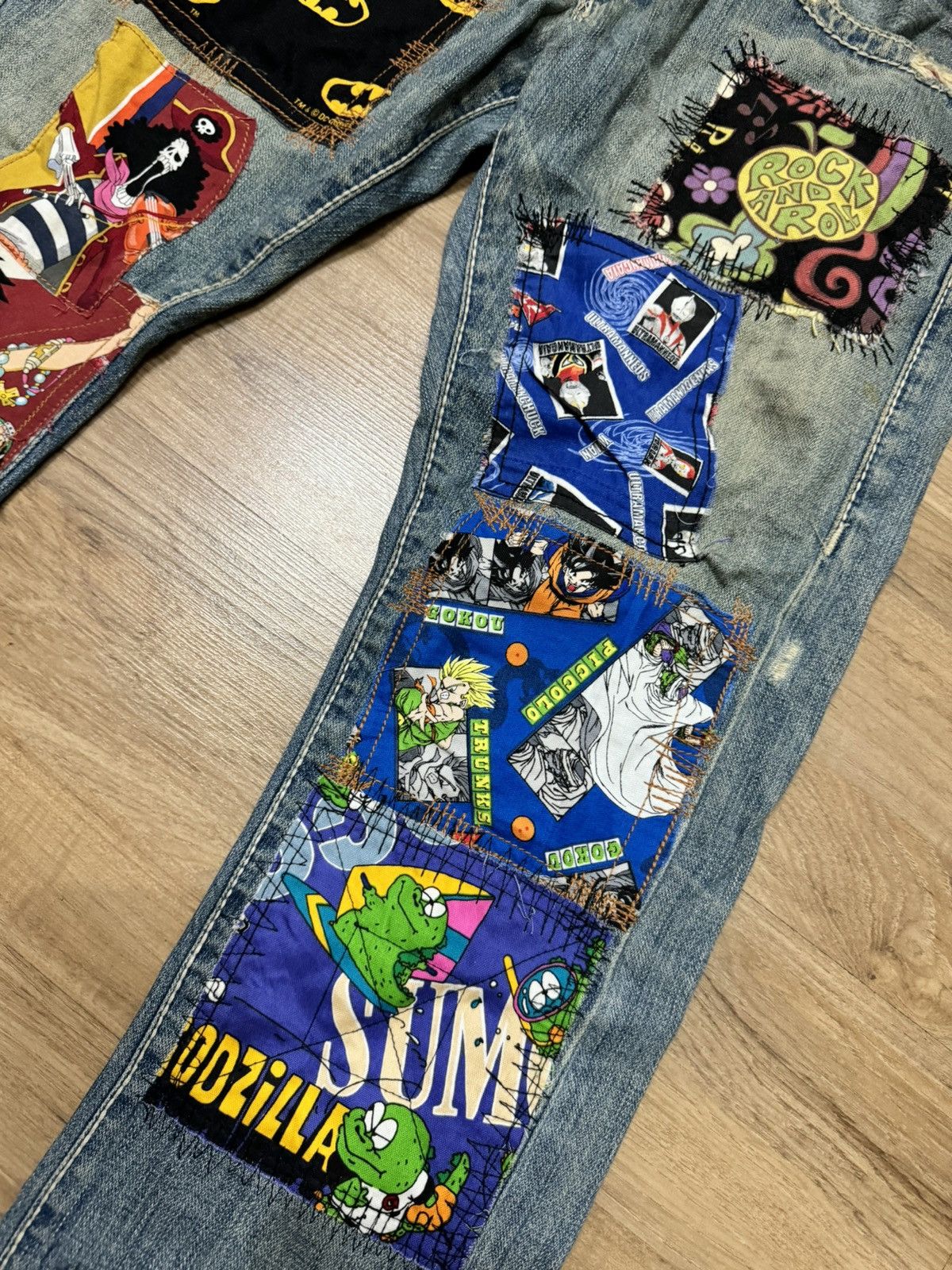 True Religion TRUE RELIGION PATCHWORKS SASHIKO STYLE CUSTOM JEANS Size US 31 - 2 Thumbnail