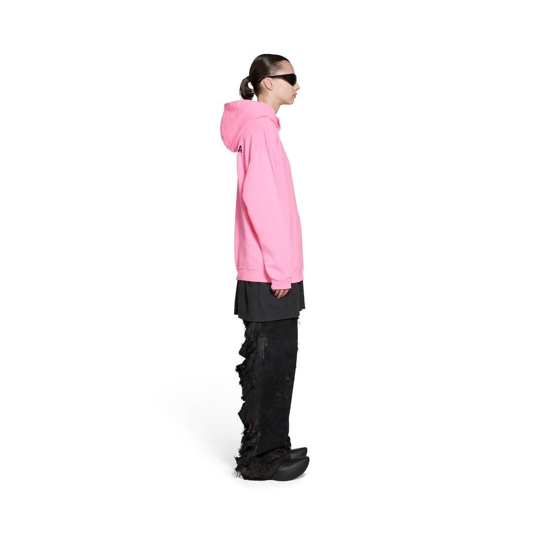 Balenciaga o1tr1nto0725 Back Hoodie Medium Fit in Fluo Pink Size US XS / EU 42 / 0 - 3 Thumbnail