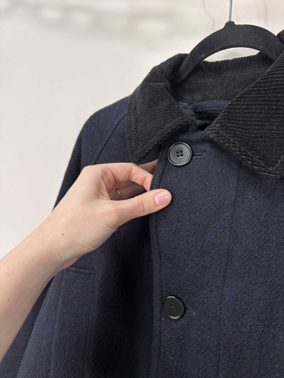 Arket Arket Men’s Navy Blue Wool Car Coat Corduroy Collar Size US S / EU 44-46 / 1 - 10 Thumbnail