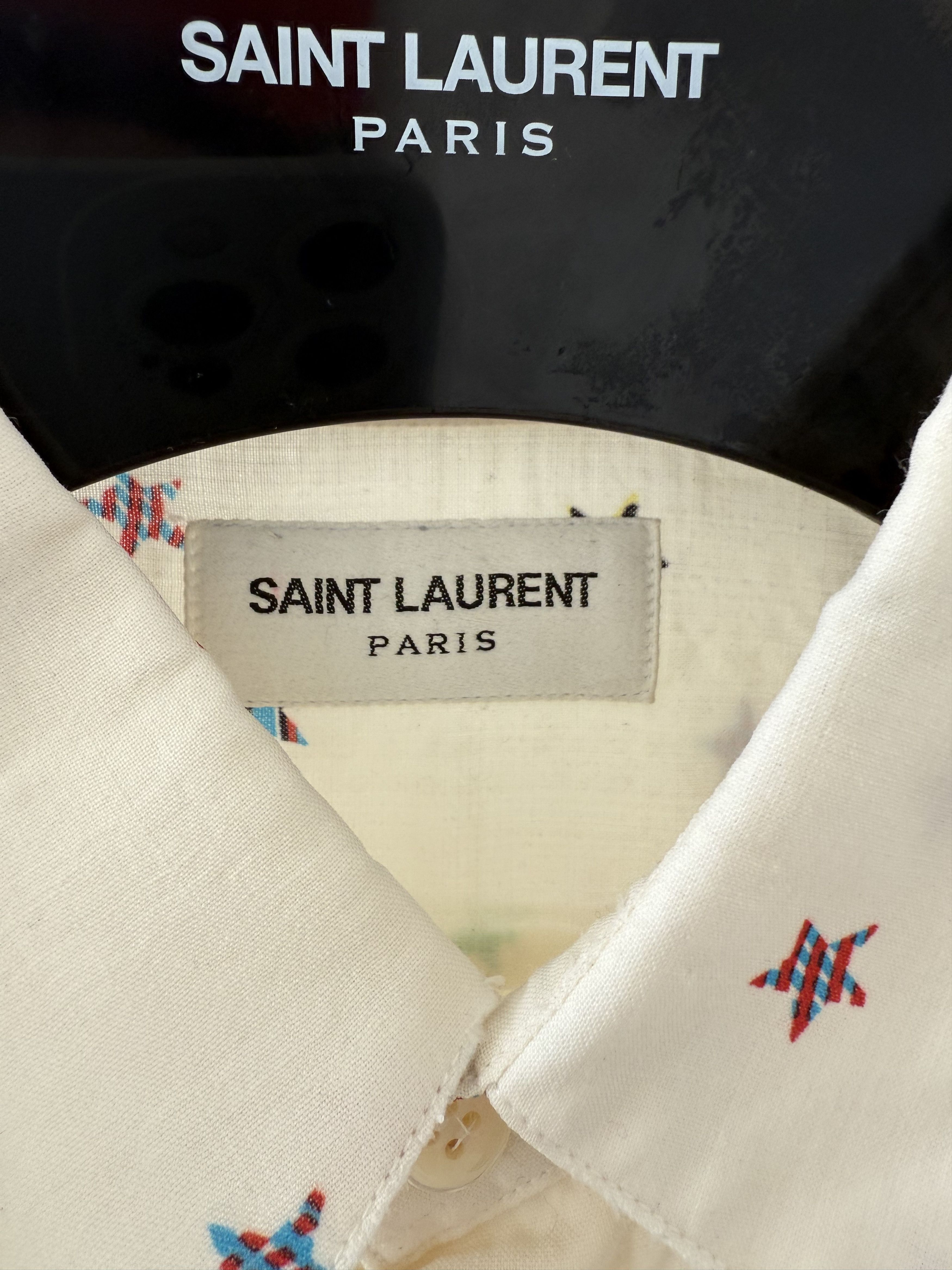 Saint Laurent Paris SS19 Saint Laurent Raw Hem Stars Shirt Size US XS / EU 42 / 0 - 10 Thumbnail