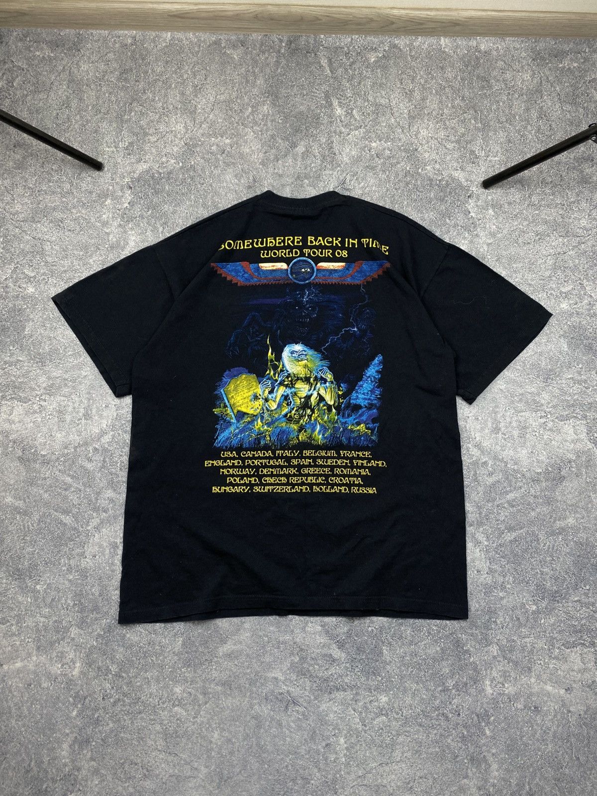 Band Tees × Iron Maiden × Vintage Vintage Iron Maiden Somewhere Back In Time Tour 2008 T-Shirt Size US L / EU 52-54 / 3 - 7 Thumbnail