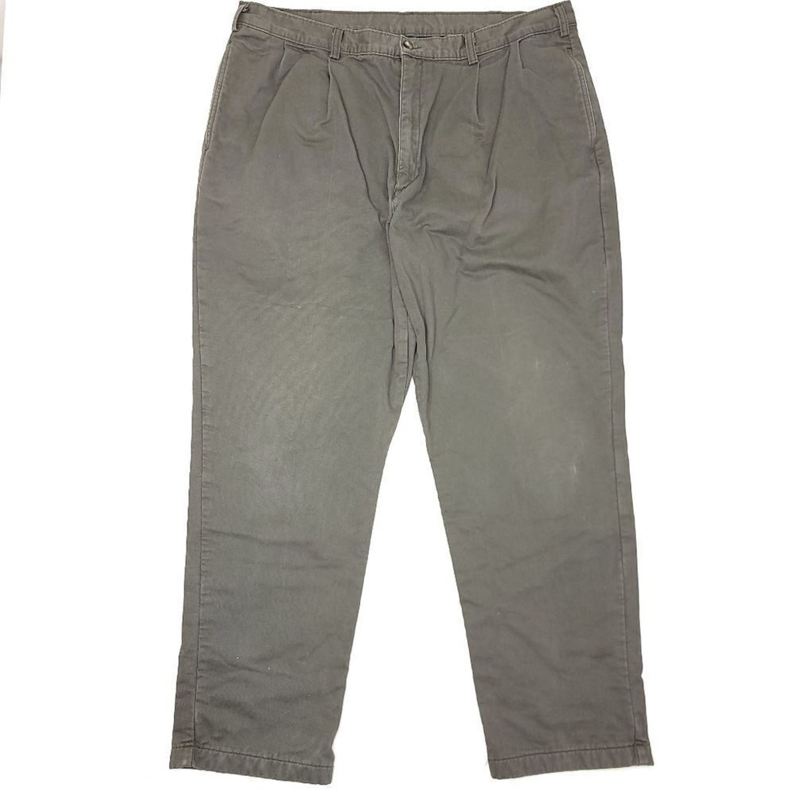 L.L. Bean Vintage LL Bean Flannel Lined Pants Mens 40x30 Olive Size US 40 / EU 56 - 1 Thumbnail