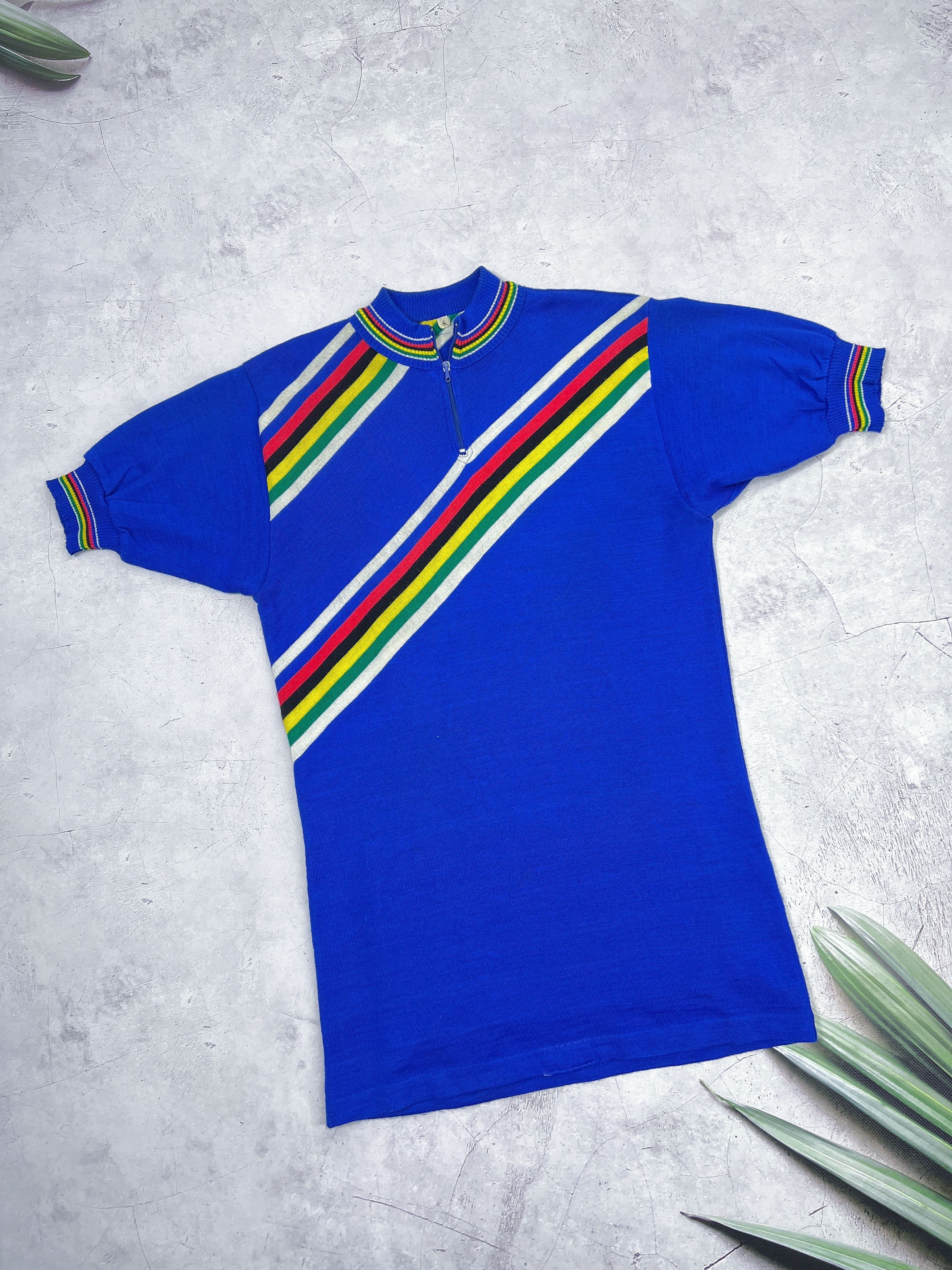 Sports Specialties × Vintage 80s Rainbow Сycling Jersey Italy Team Moa Sport Size US S / EU 44-46 / 1 - 1 Thumbnail