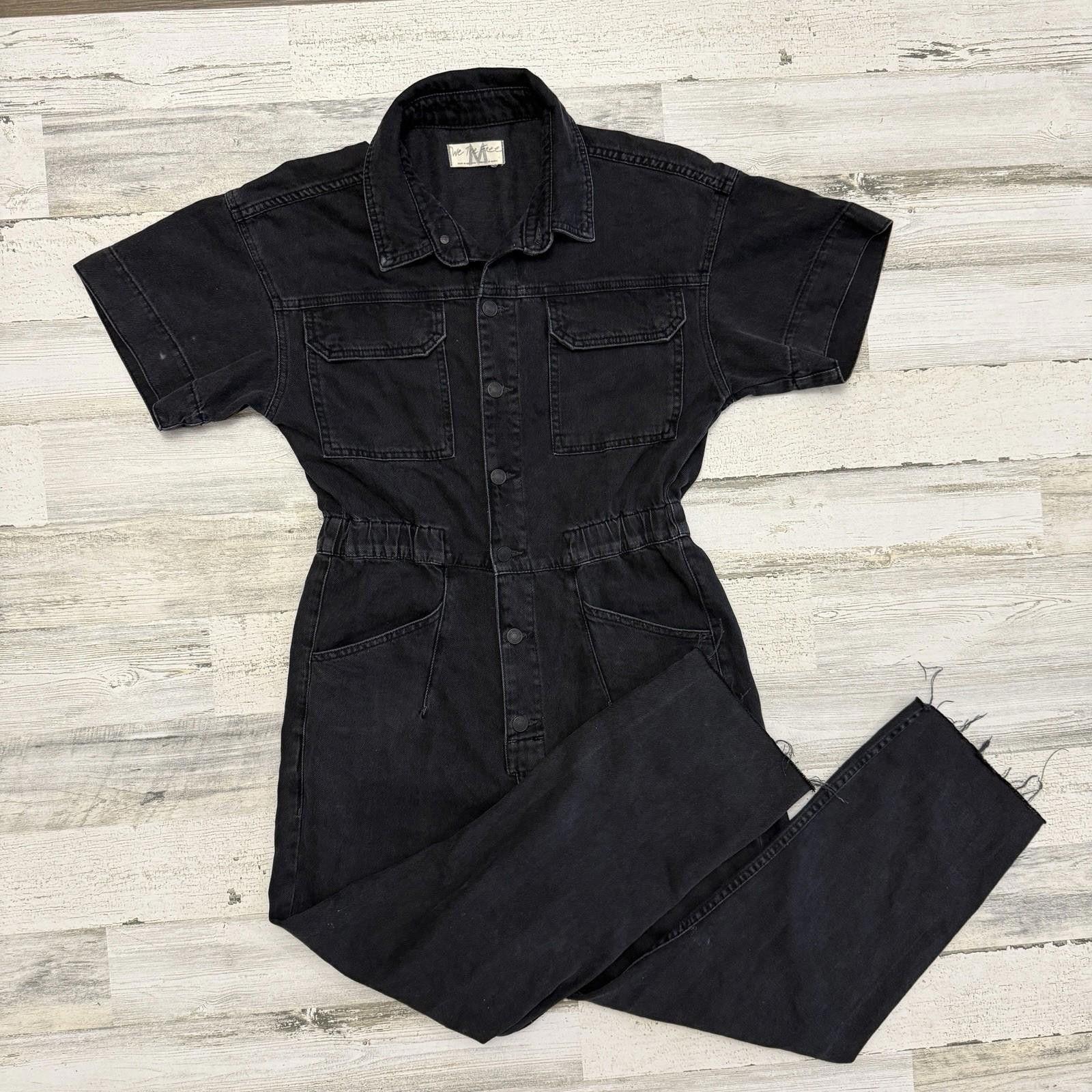 Designer We The Free Black Denim Overalls Medium Size 32" / US 10 / IT 46 - 1 Thumbnail