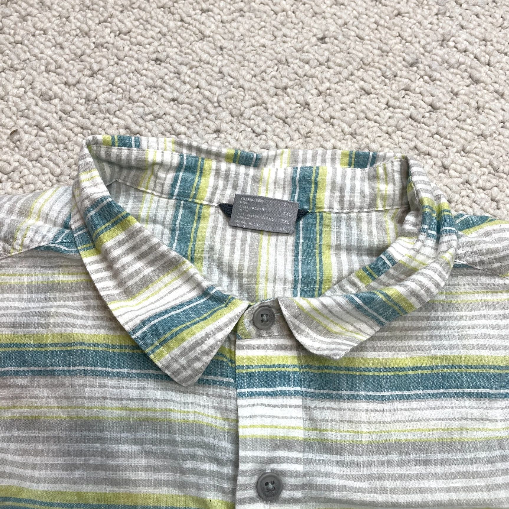 Vintage Columbia Shirt Mens 2XL White Striped Short Sleeve Button Up Outdoor Pocket Size US XXL / EU 58 / 5 - 4 Thumbnail