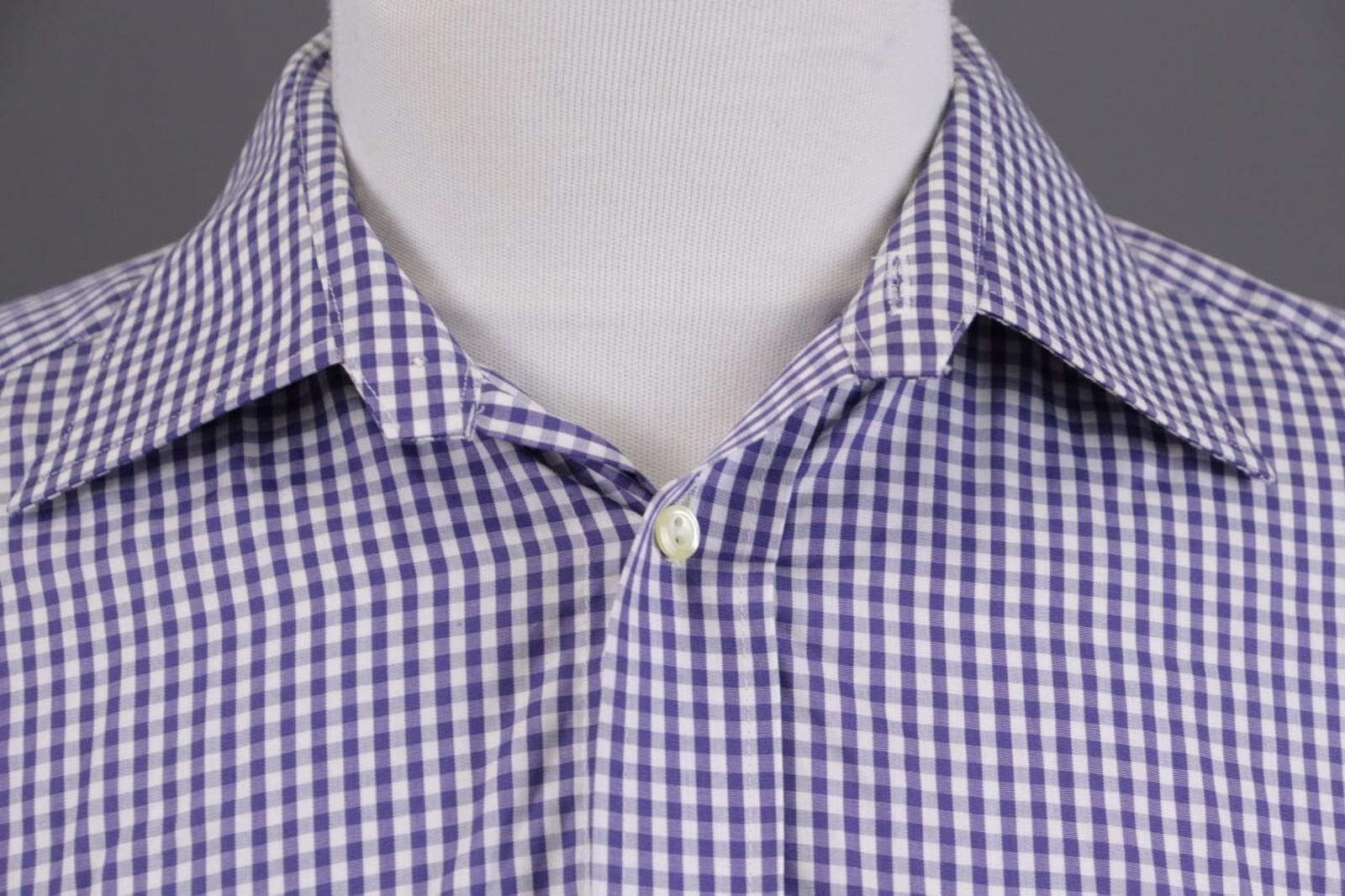 Eton Vintage Eton Sweden Blue Check Button Down Shirt Size 16 41 Size US M / EU 48-50 / 2 - 6 Thumbnail