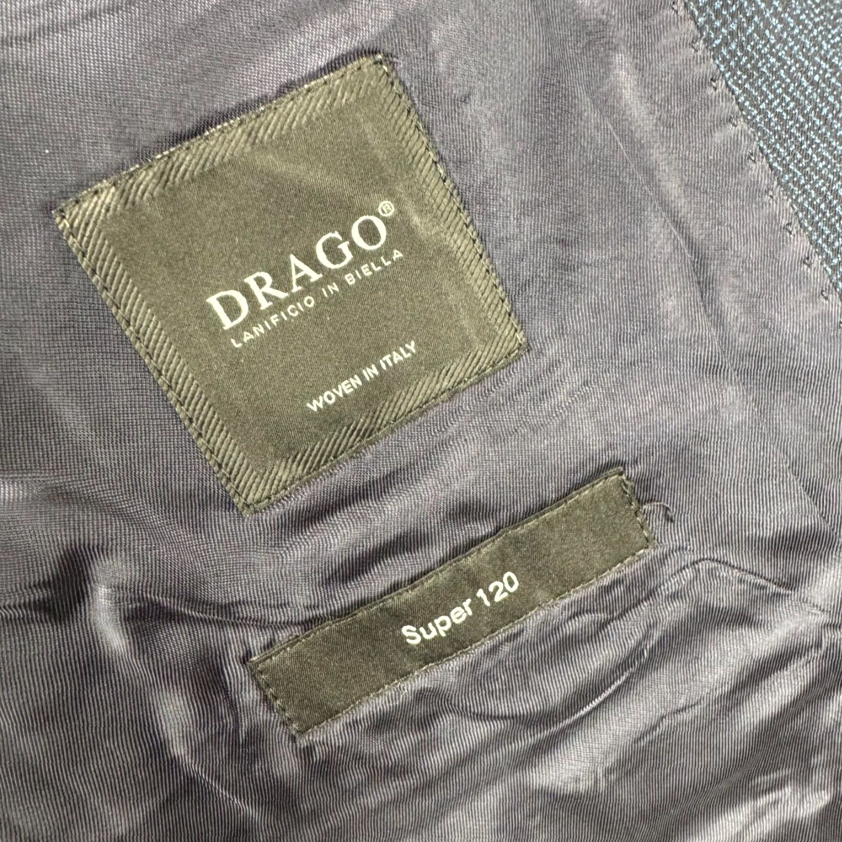 Hugo Boss VINTAGE Hugo Boss Drago Lanificio Biella Super 120 Navy Blue Suit Blazer Coat Jacket 40R Size 40R - 7 Thumbnail