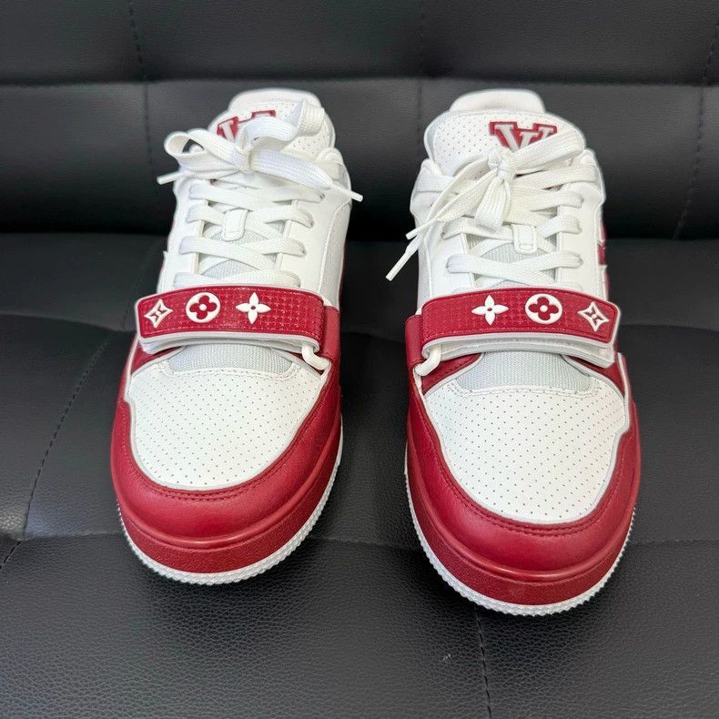 Louis Vuitton LV Louis Vuitton Trainer Shoes with Red Accents-2506 Size US 7 / EU 40 - 4 Thumbnail