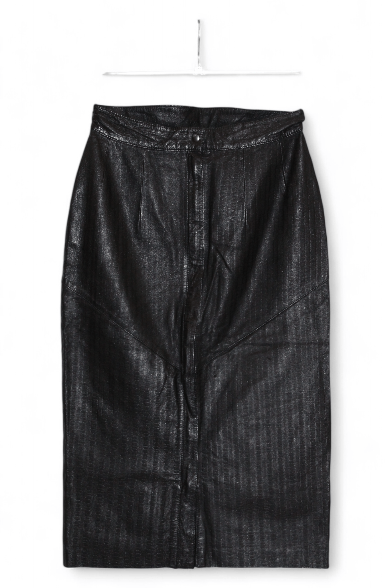 Genuine Leather RARE💥70's Giorgio Mobiani Leather Full zip pencil skirt Size 28" / US 6 / IT 42 - 11 Thumbnail