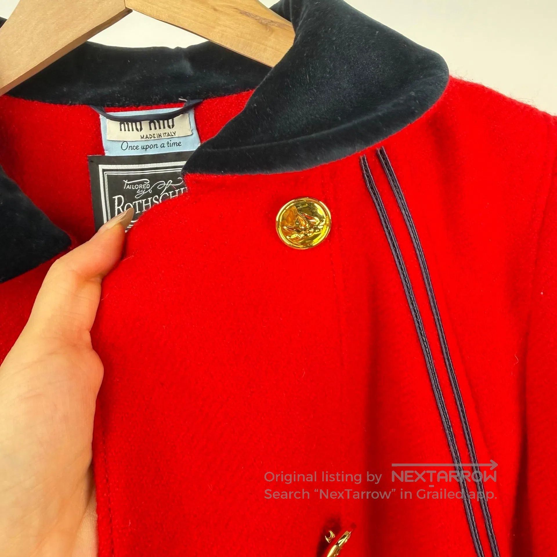Miu Miu Miu Miu Red Christmas Atmosphere Lapel Double Breasted Woo Size S / US 4 / IT 40 - 4 Thumbnail