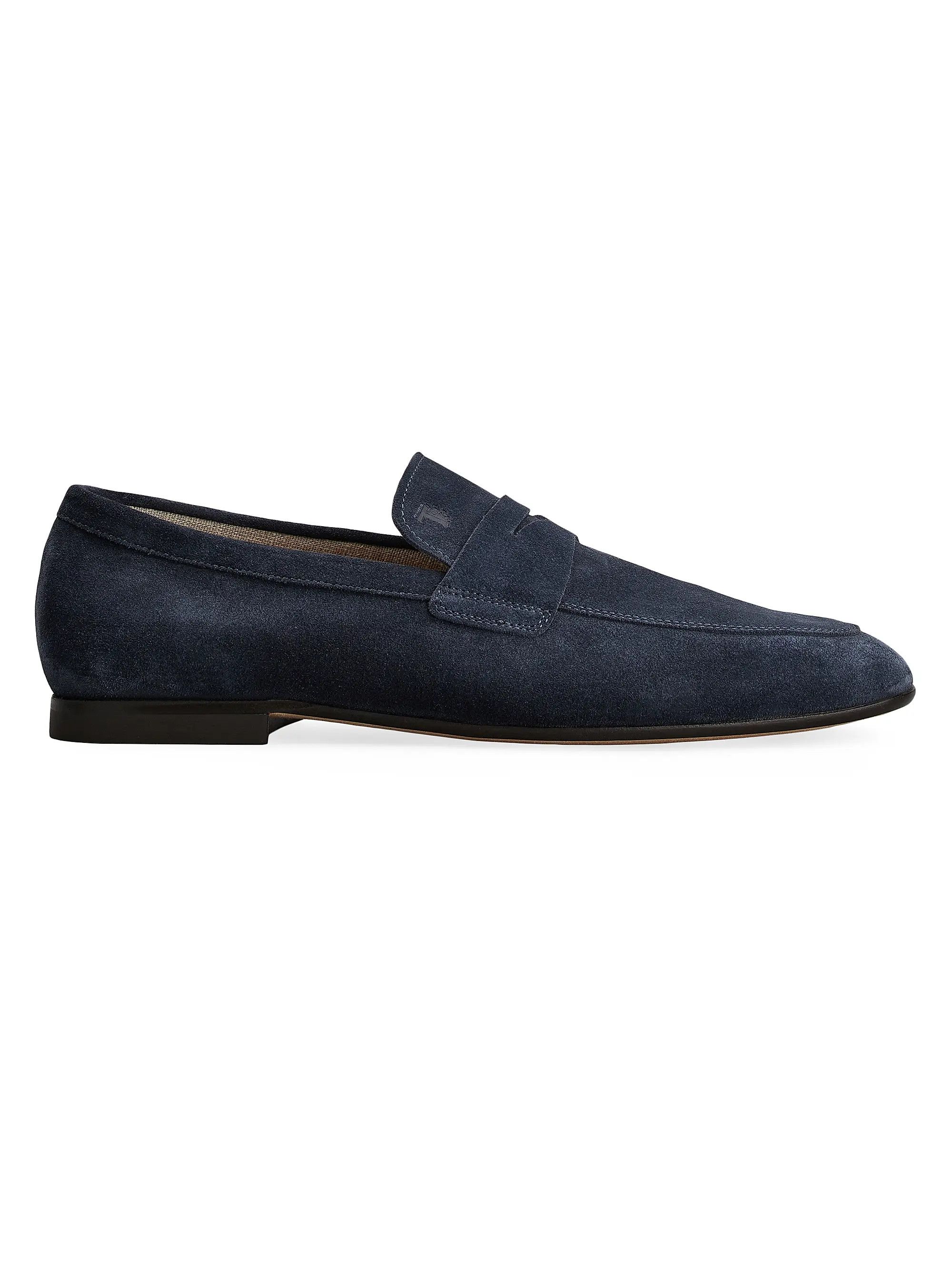 Tod's os11x0526 Moc-Style Suede Loafers in Blue Size US 9 / EU 42 - 1 Thumbnail