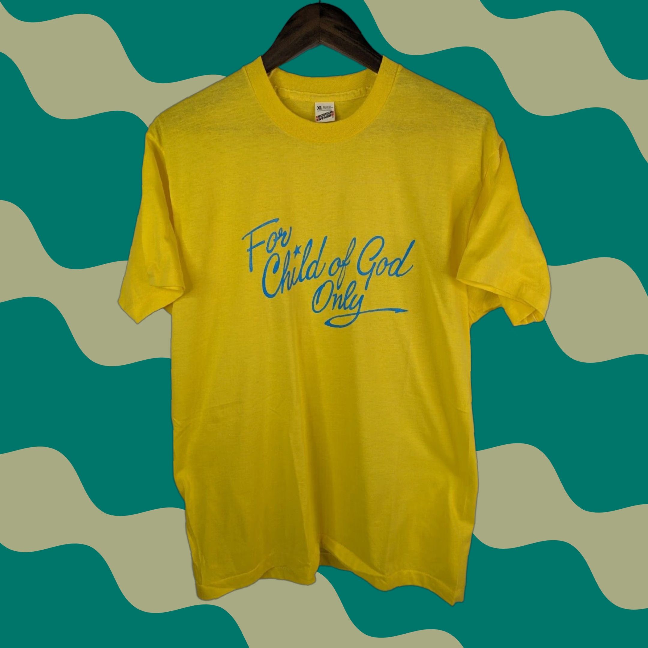 Vintage VINTAGE Screen Stars Shirt Child of God Only 80s/90s Biker Grunge Music Sports Yellow XL Mens Size US XL / EU 56 / 4 - 1 Thumbnail