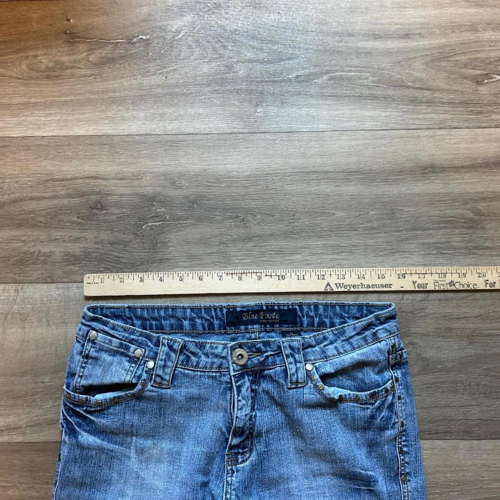 Unknown London Women's Light Blue Flared Denim Jeans with Embellished Back Size 30" / US 8 / IT 44 - 5 Thumbnail